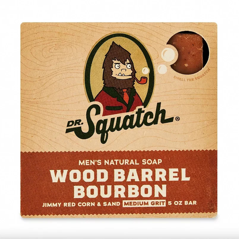 Dr. Squatch Men’s Natural Soap, Wood Barrel Bourbon, 5 OZl