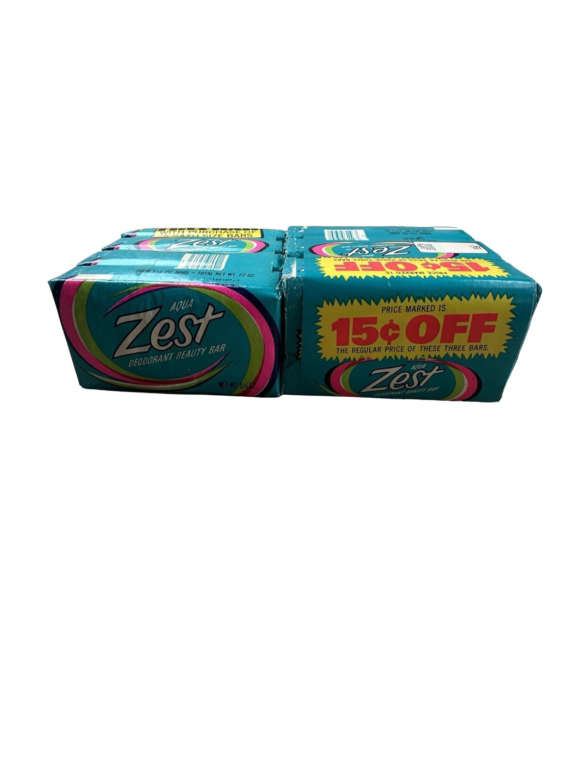 Vintage Zest Aqua Deodorant Beauty Bar Soap Lot 7 Bars Unopened Packs