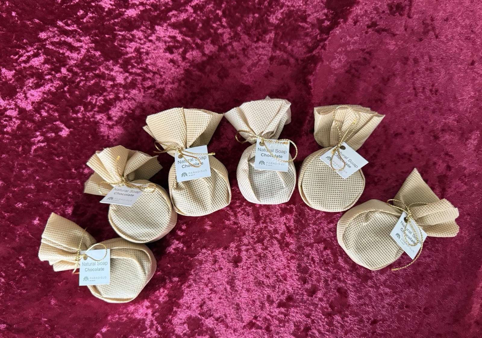 Rare.Set Of 6, 1.5” By1” Round Natural Chocolate Soap Paradisus Melia Punta Cana