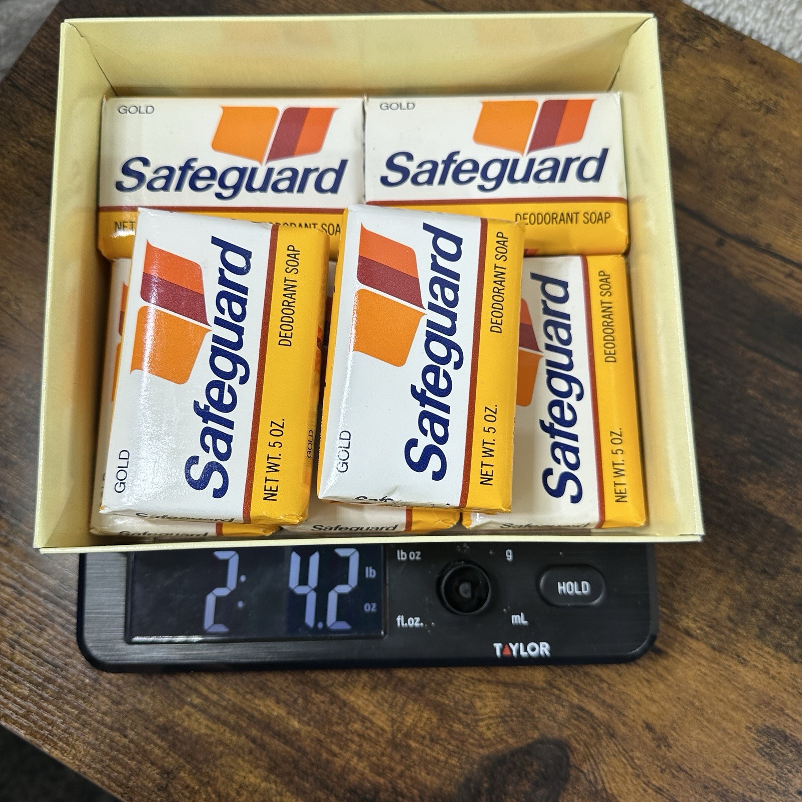 Lot Of 7 Vintage SAFEGUARD Gold Deodorant Soap Bar 5oz Rare 1970’s New Old stock