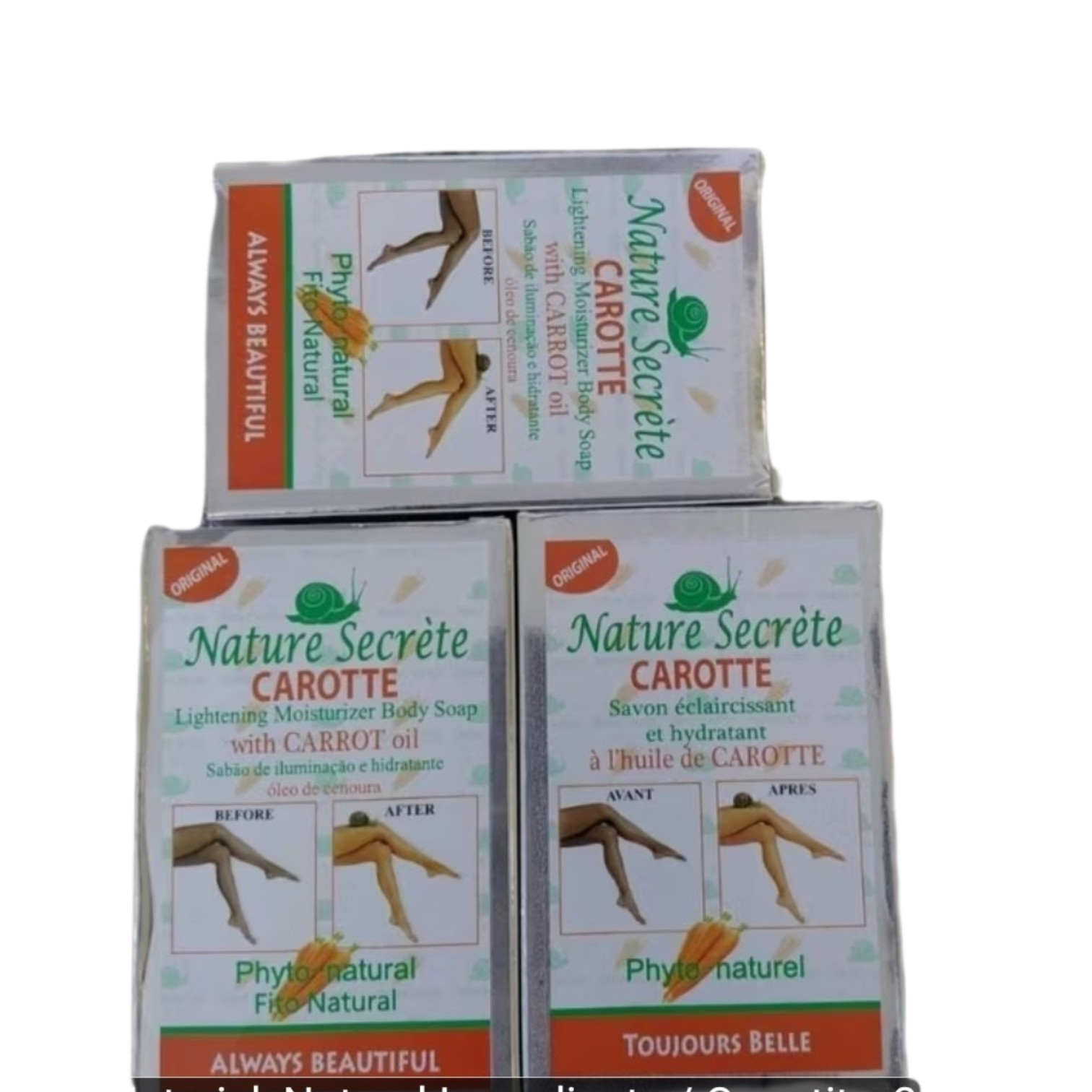 Nature Secrète Lightening Moisturizing Body Soap Carrot Oil Scent Rectangular