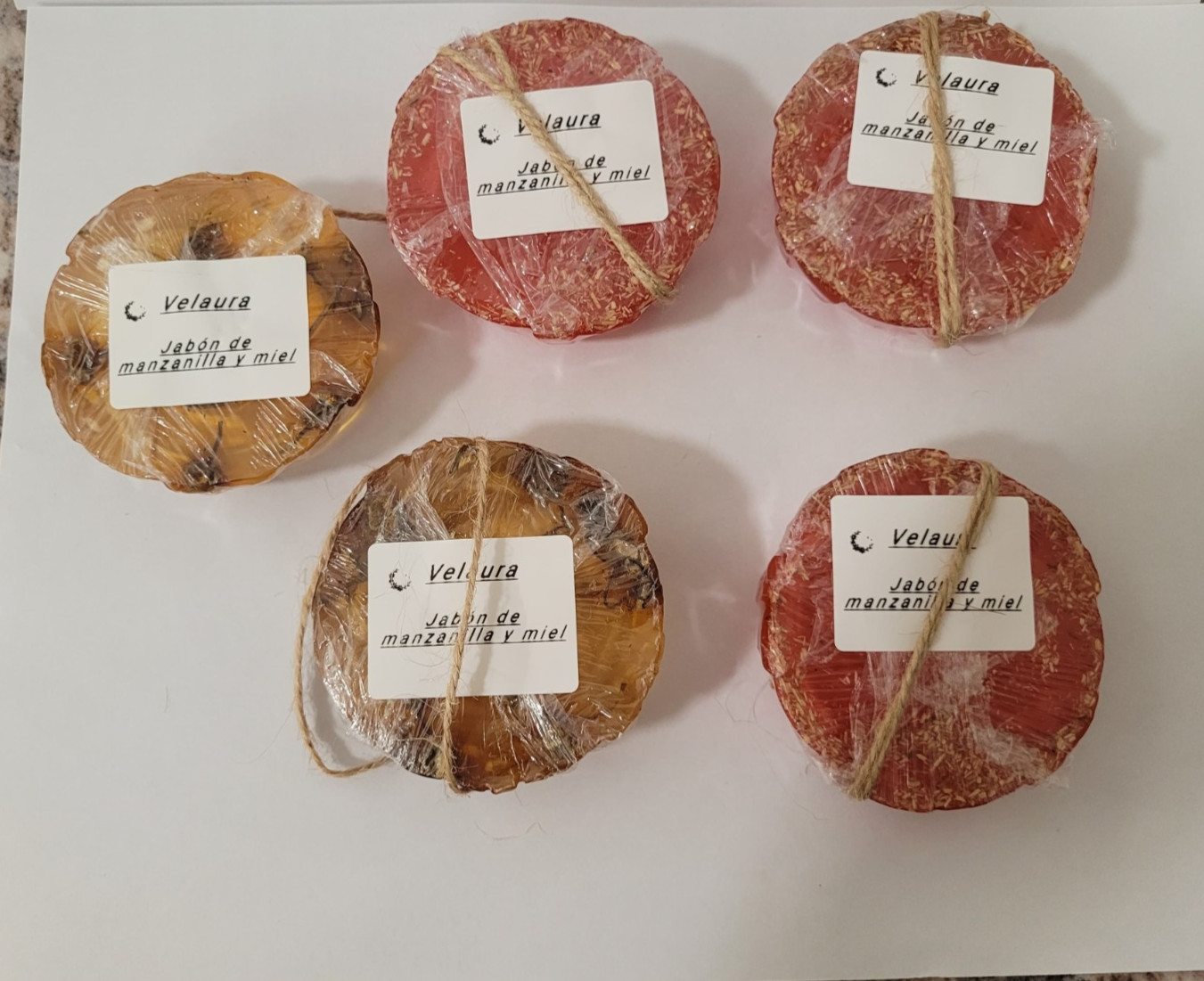 Handmade Veloura Chamomile & Honey Soaps – Set of 5 Bars,Artisanal soaps