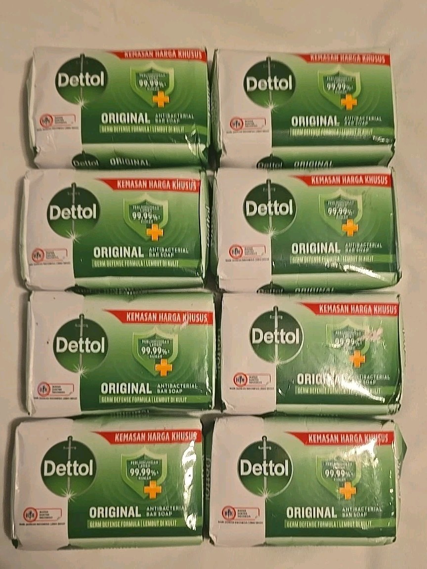 DETTOL Original Antibacterial Soap 8 Bars of Soap 100 gram Each Exp 9/25 & 10/25