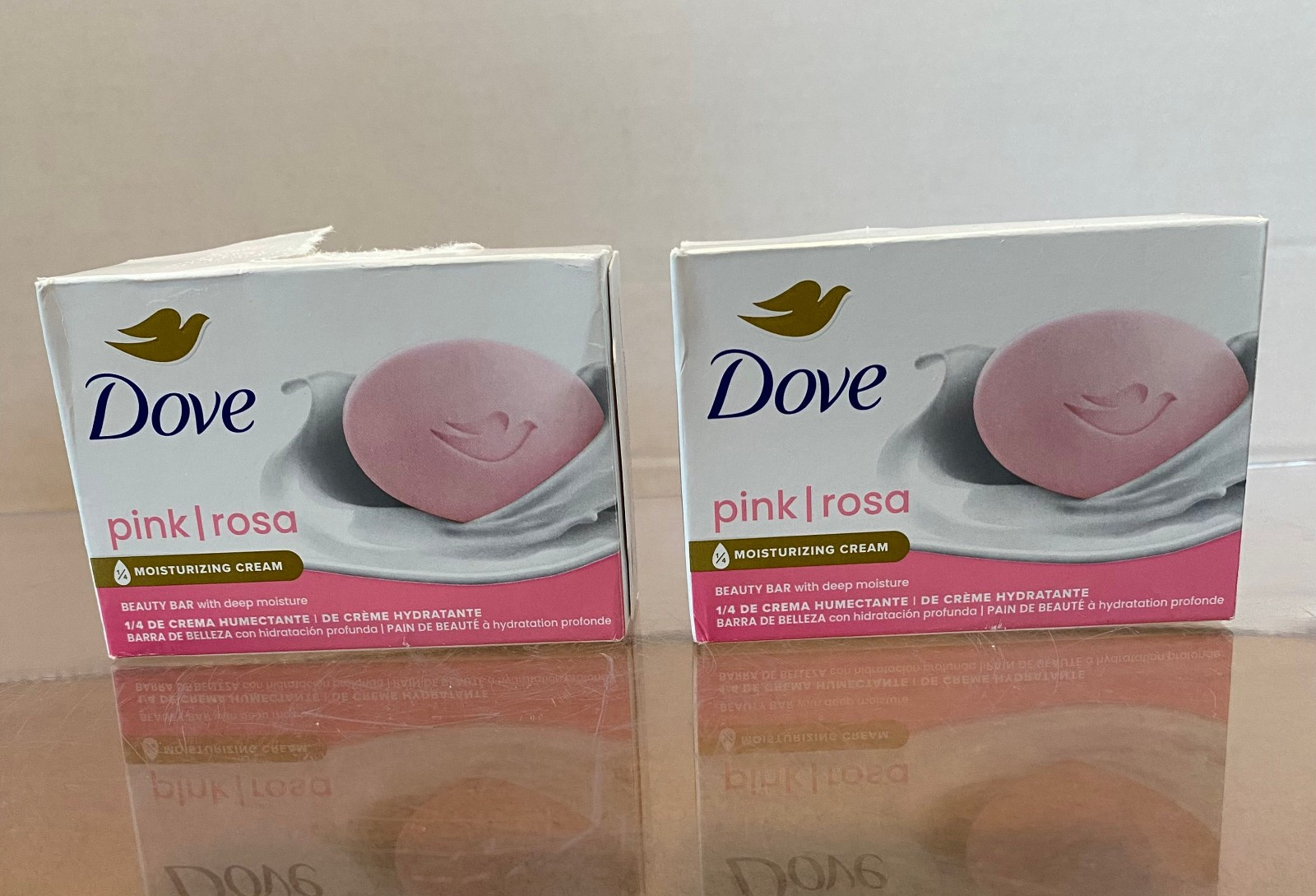 Dove Pink Beauty Bar Soap (PinkRosa), 3.75 oz Each, 2-Pack (Moisturizing) NEW