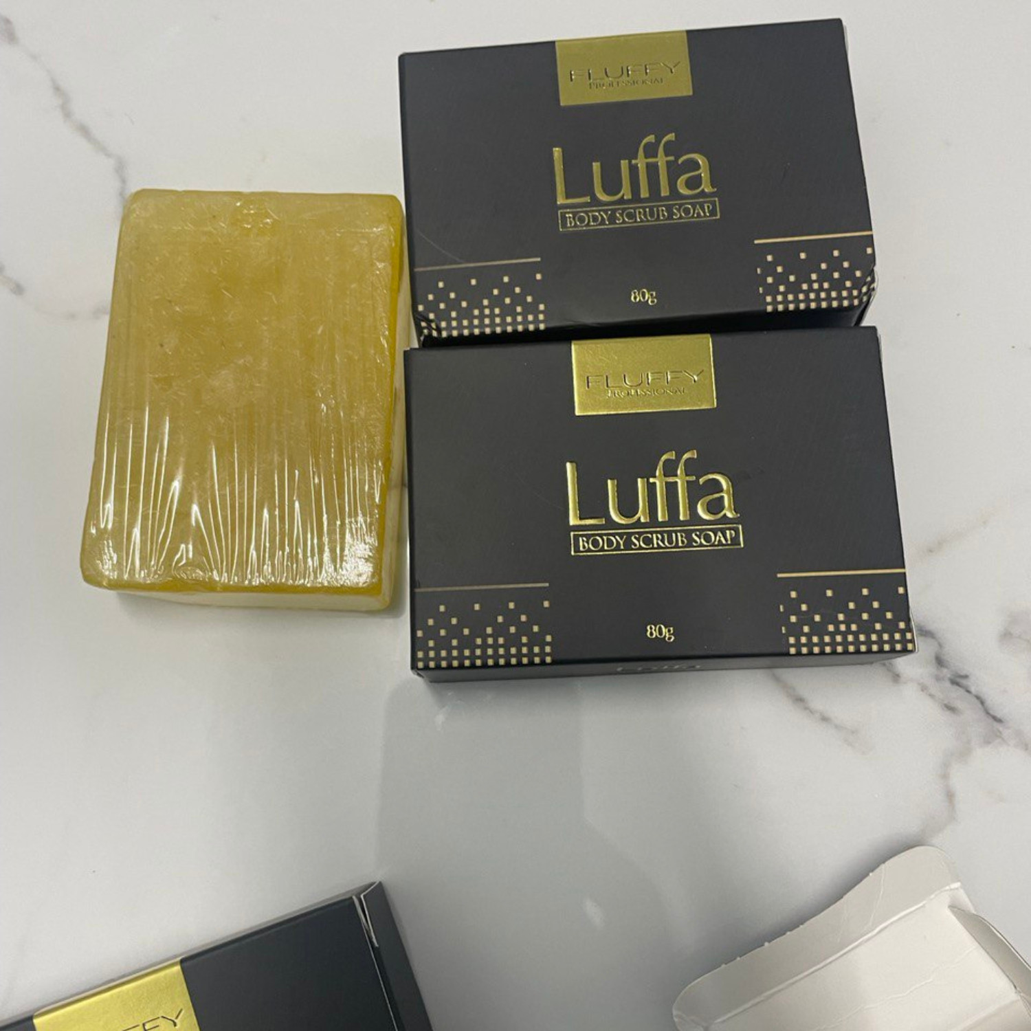 1 box Original Fluffy Luffa Body Scrub Bar Soap Remove Dirt dead skin cell 80g