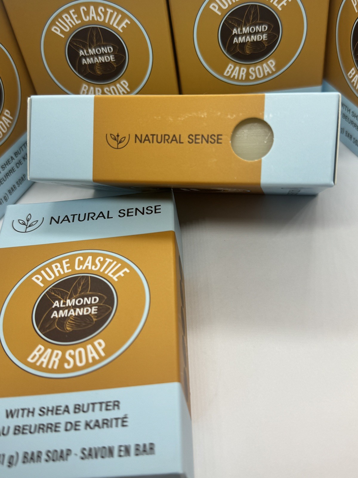 Lot (6) Pure Castile Bar Soap ea. 5 Oz, Almond, Shea Butter, Olive & Coconut Oil