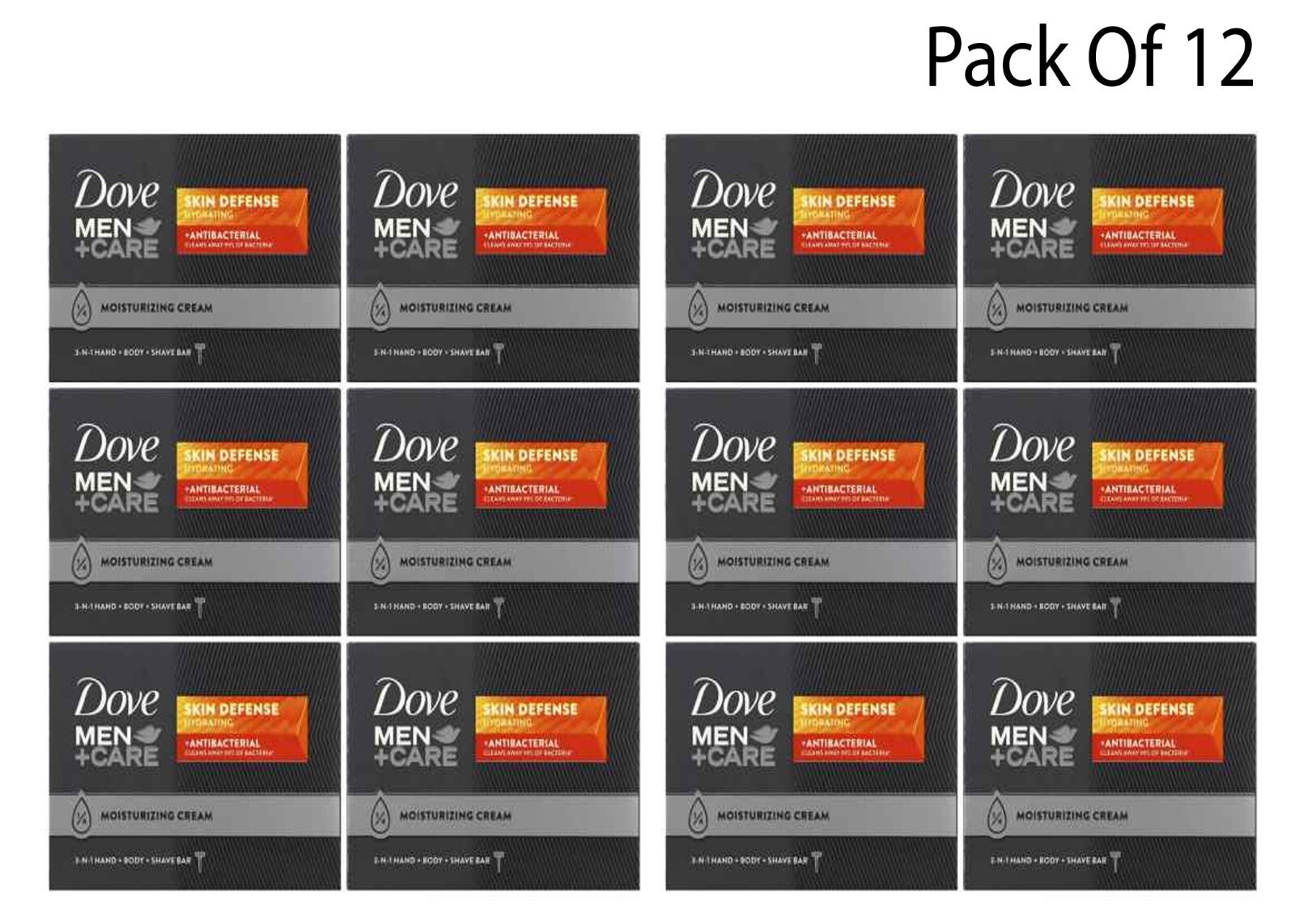 Dove Skin Defense Hydrating 3 In 1 Bar 3.75 Oz Exp 10/2024 (Pack Of 12)