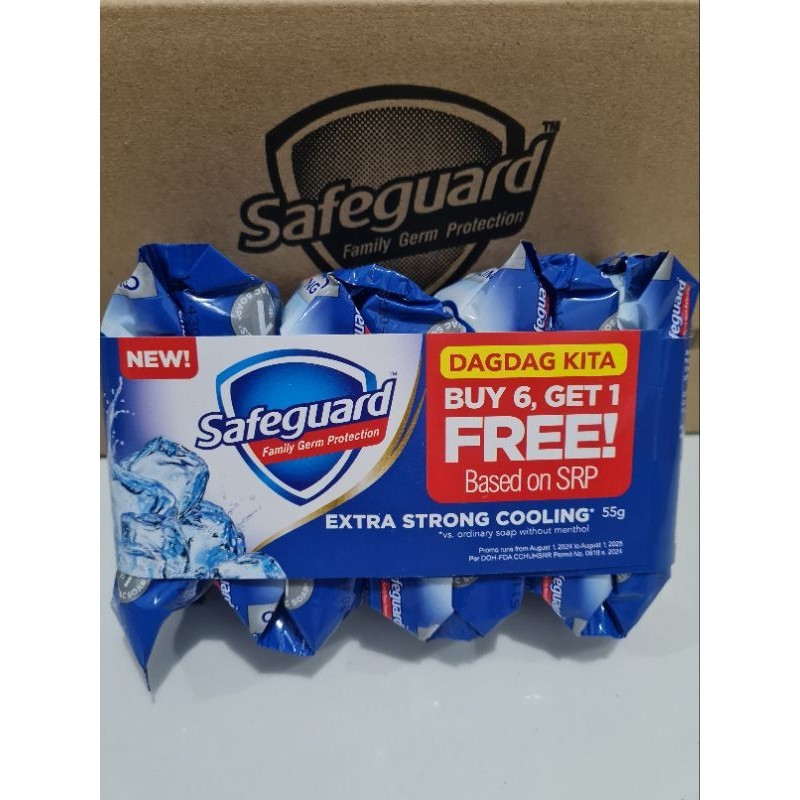 New Safeguard Extra cooling Soap travel size buy 6 get 1 Free (65g x 7)