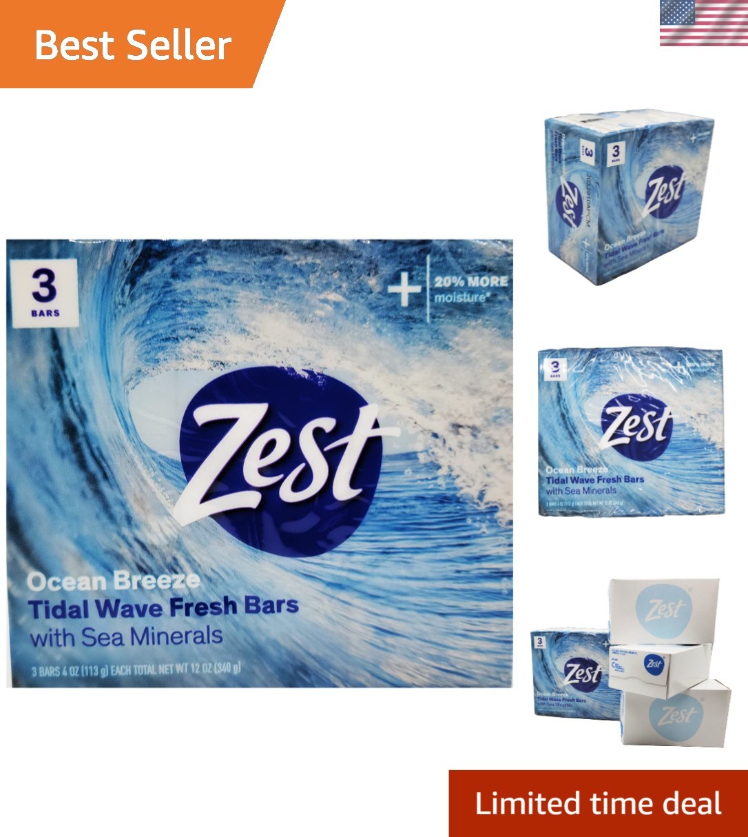 Ocean Breeze Bar Soap Trio – 12 oz, Gentle Smoothening for All Skin Types