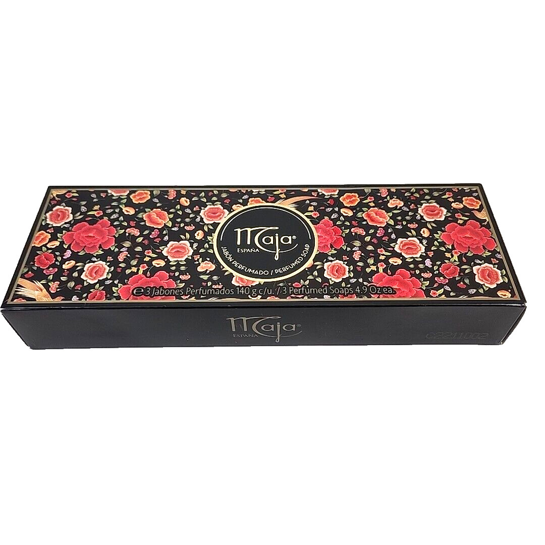 Maja Spain Perfumed Soap Floral Gift Box Set 3 Round Soaps Bars 4.9-Ounces Each