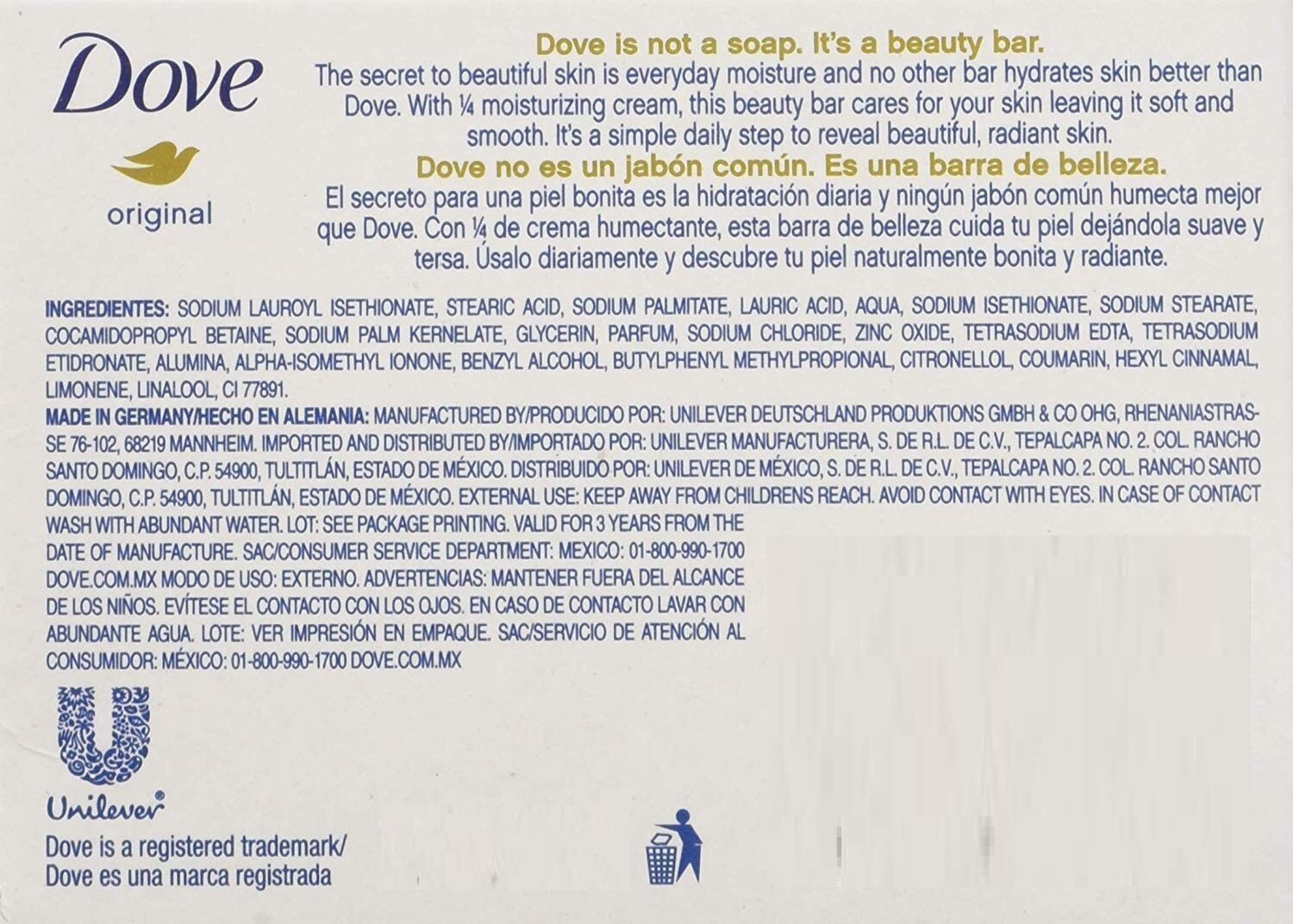 Dove Soap Bar Original White Moisturizing Cream Beauty 135g, 4.75 oz x 12 Pack