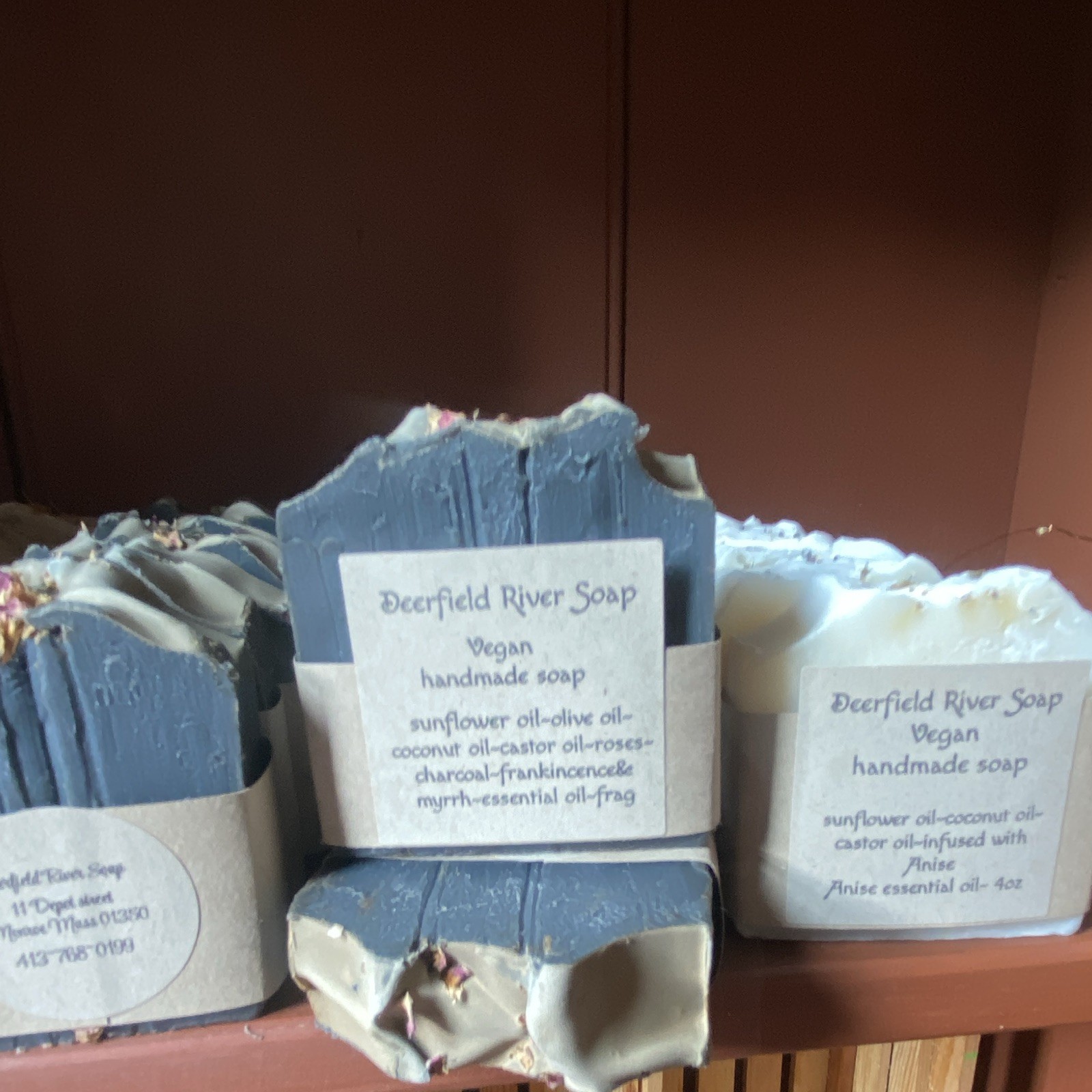 Deerfield River Soap Vegan Handmade Charcoal Soap Frankincense & Myrrh 4 oz