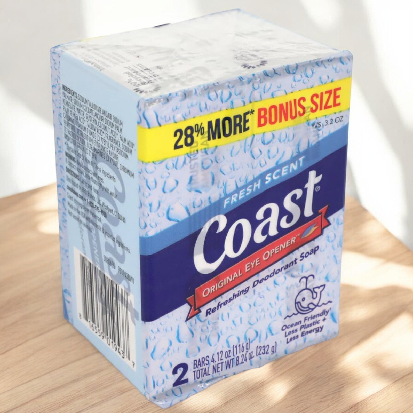 Coast Deodorant Soap Bar Fresh Scent 4.12 oz Each Eye Opener Pack of 12