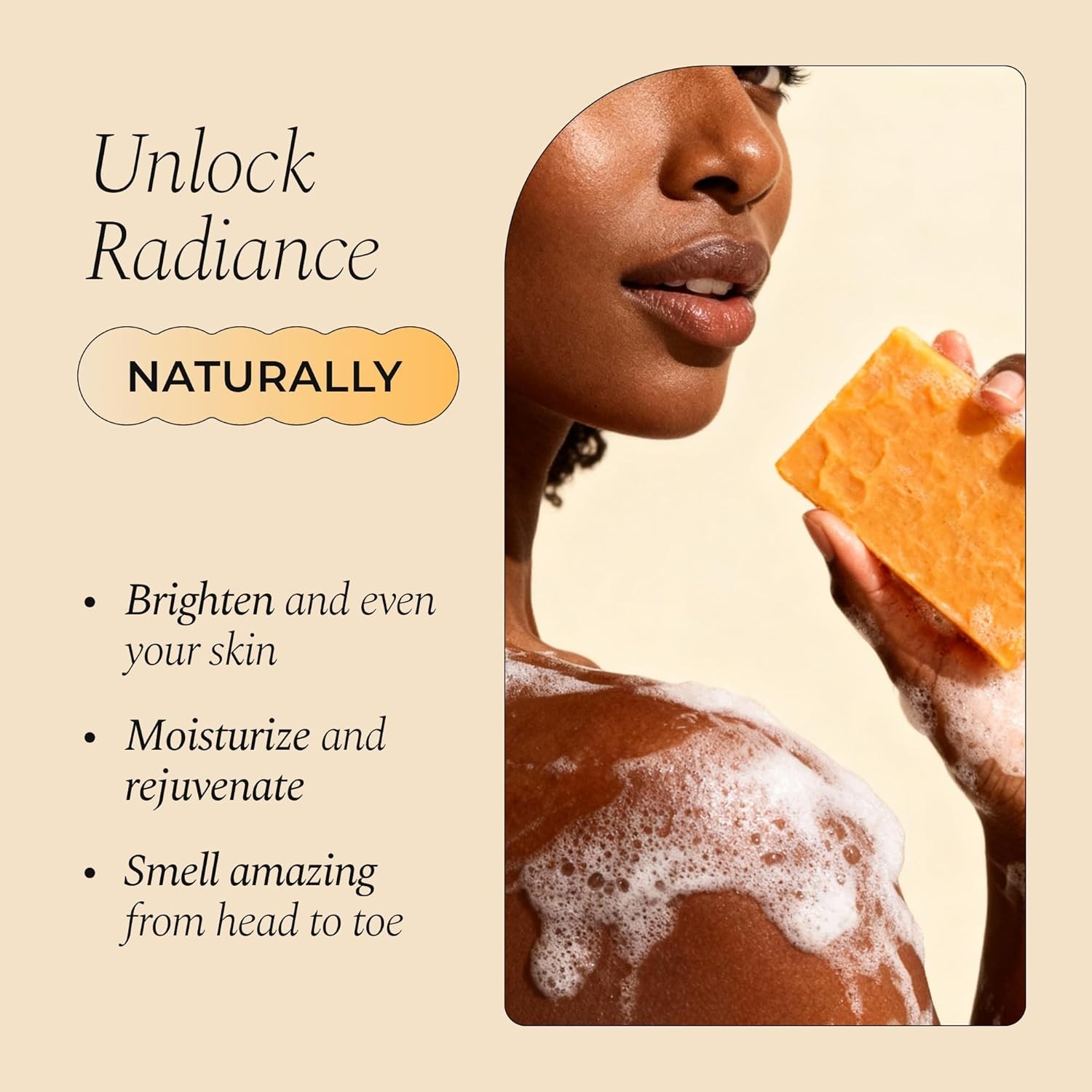 Glo Melanin Organic Turmeric Soap for Dark Spots, Soap for Face, All Natural Fac