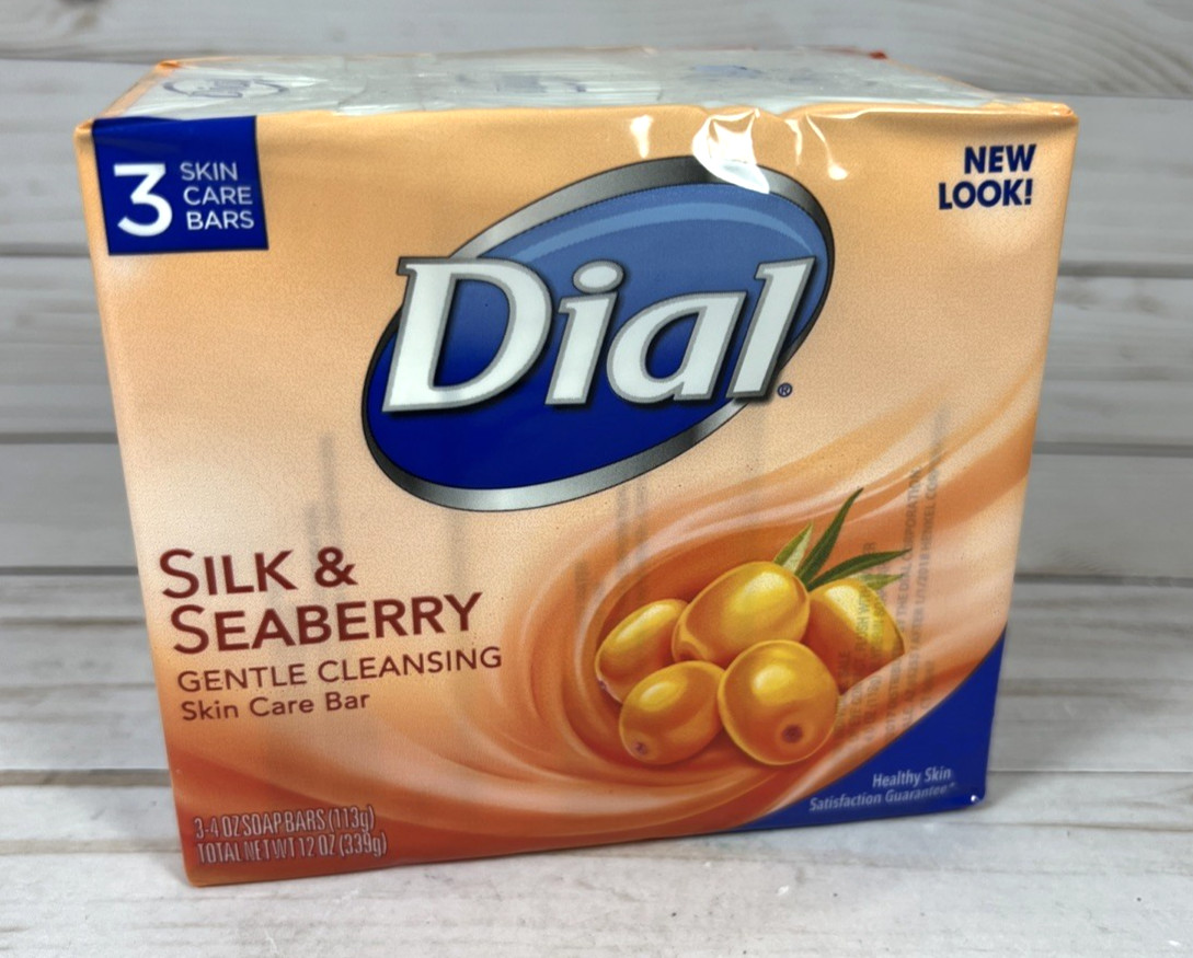 Dial Silk & Seaberry Gentle Cleansing Skin Care Bar 3-Count (3Packages) Rare
