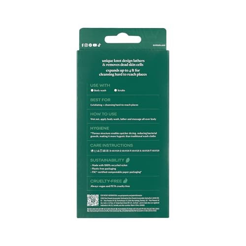 EcoTools Exfoliating Bath Net, Inspired by African 1 Count (Pack of 1), Blue
