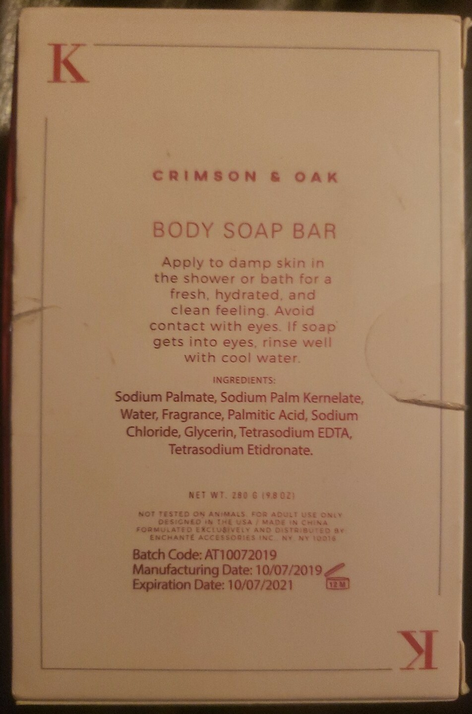 Crimson & Oak King of Hearts Balsam & Cedar Body Soap Bar for Men 9.8 oz