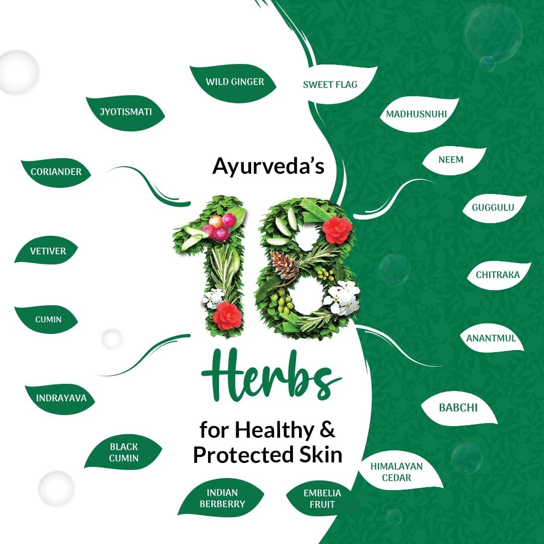Nourishing 18 Herbs Soap, Ayurvedic Pack of 5 – 125g Bars for Whole Body Care