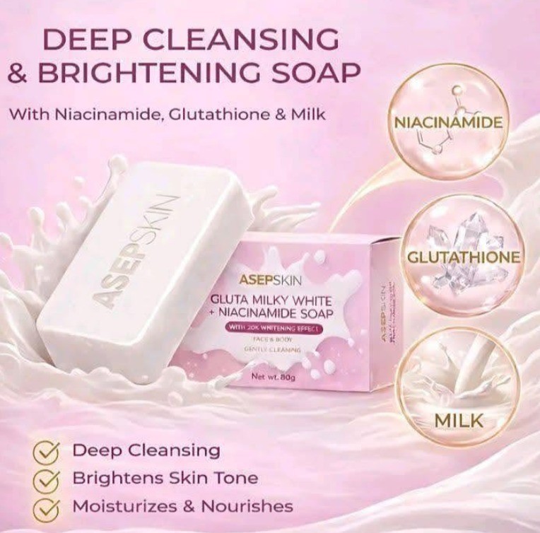 3 bars ASEPSKIN Gluta Milky White + Niacinamide Soap 80 g