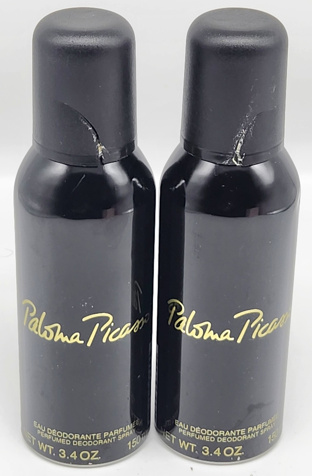 Paloma Picasso Perfumed Deodorant Spray For Women 2 x 3.4 fl oz Unbox,Top Broken