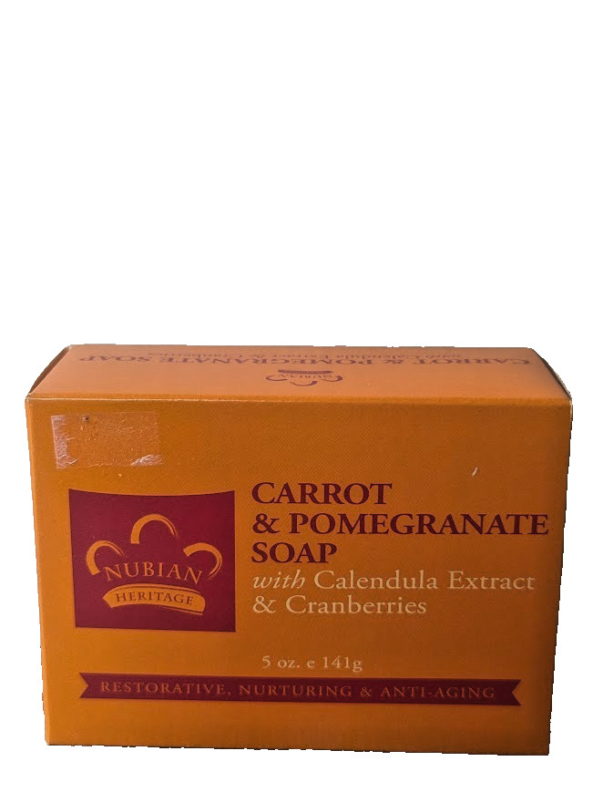 Nubian Heritage Carrot & Pomegranate Soap with Calendula & Cranberrie 5 oz/141g