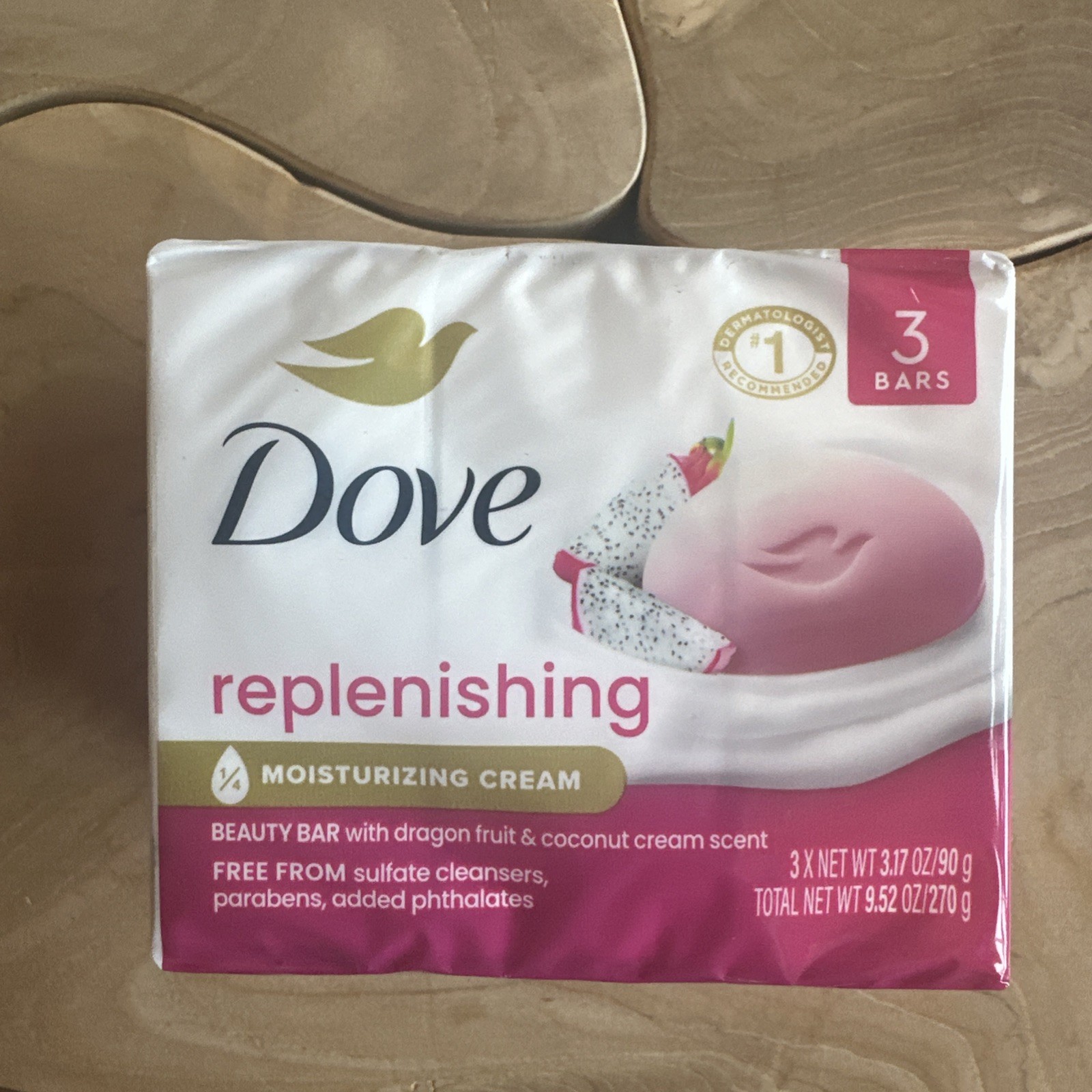 Dove Replenishing Bar Soap – Dragon Fruit & Coconut Cream – 3.75 Oz. – 18 Bars