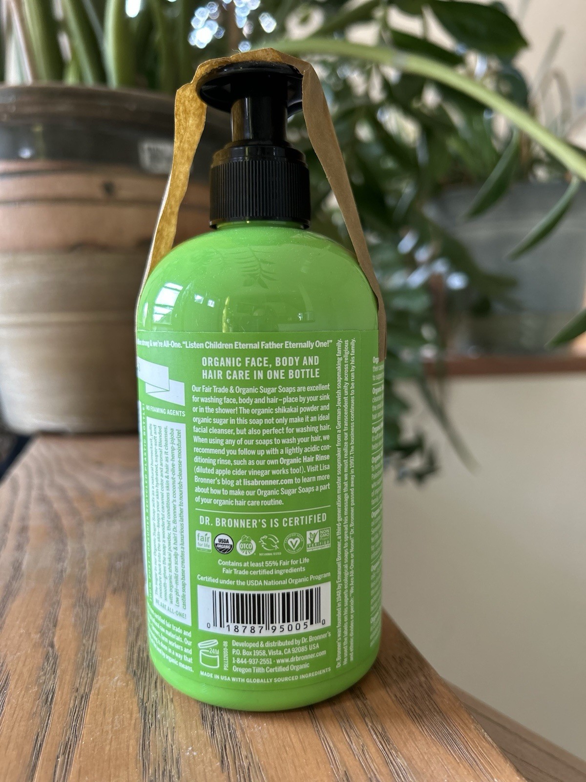 Dr. Bronner’s Organic Sugar Soap 12 Oz Lemongrass Lime