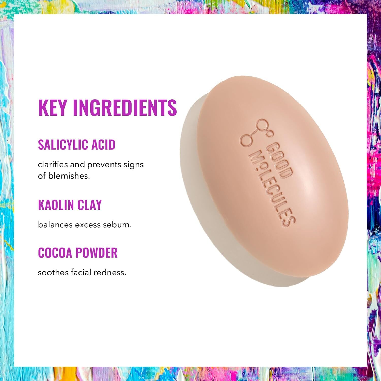 Good Molecules Clarify and Cleanse Bar – Soap-Free Bar with Salicylic Acid BHA,.