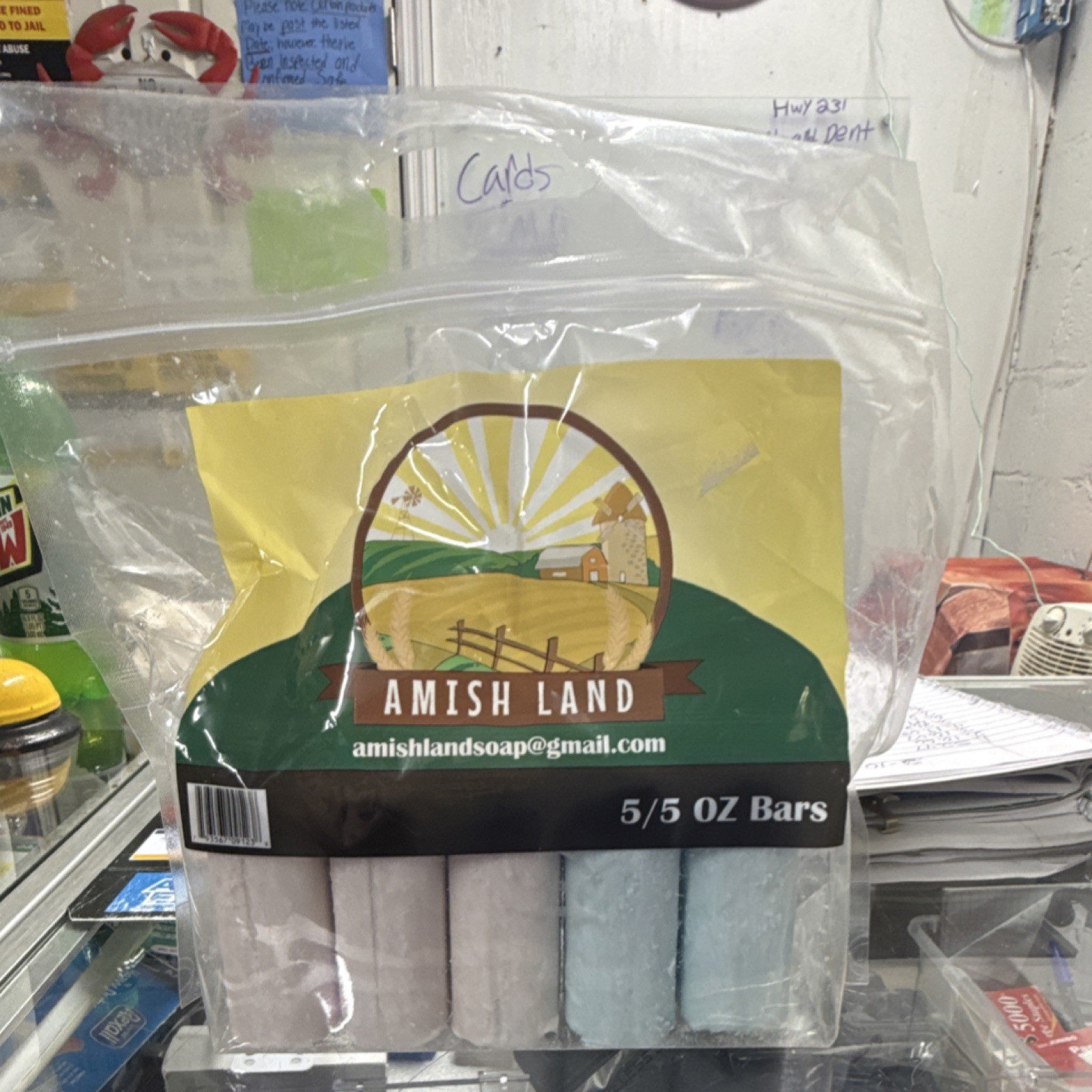 Amish Land Body Bar Soap 5 Pack Multicolor Rectangular 5 oz Each