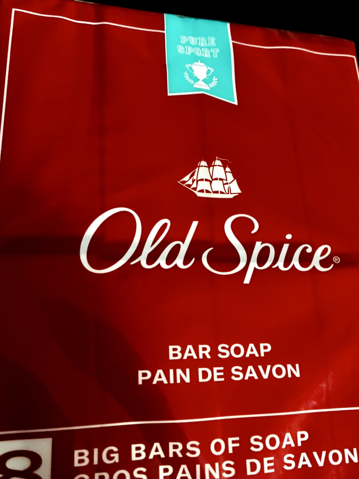 OLD SPICE bar soap PURE SPORT pack of 8 x 5 oz/141g bars DISCONTINUED New Sealed