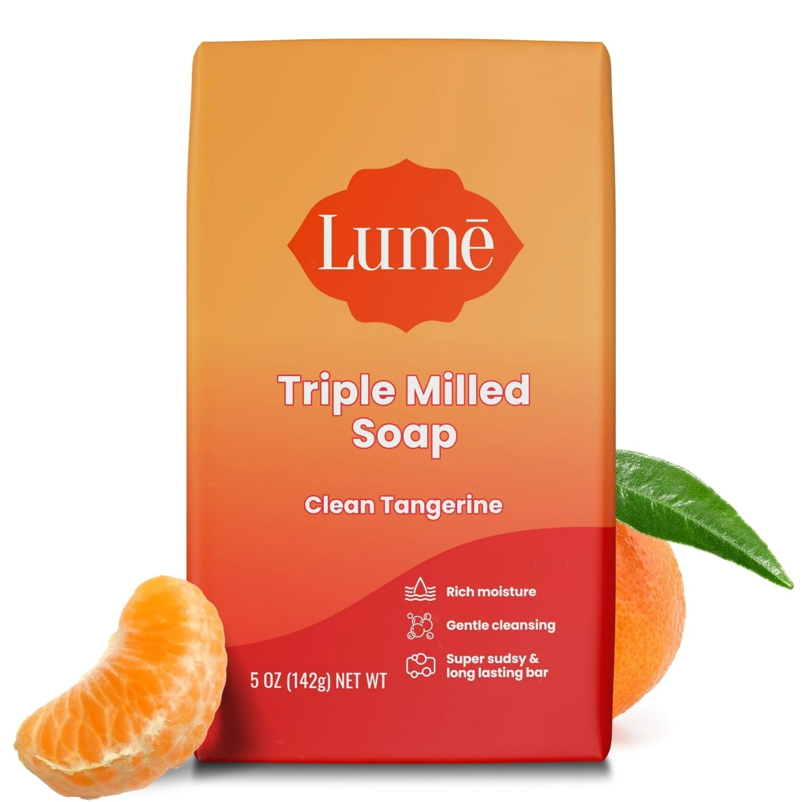 Lume Triple Milled Soap Clean Tangerine 5oz Rich Moisture & Gentle Cleansing
