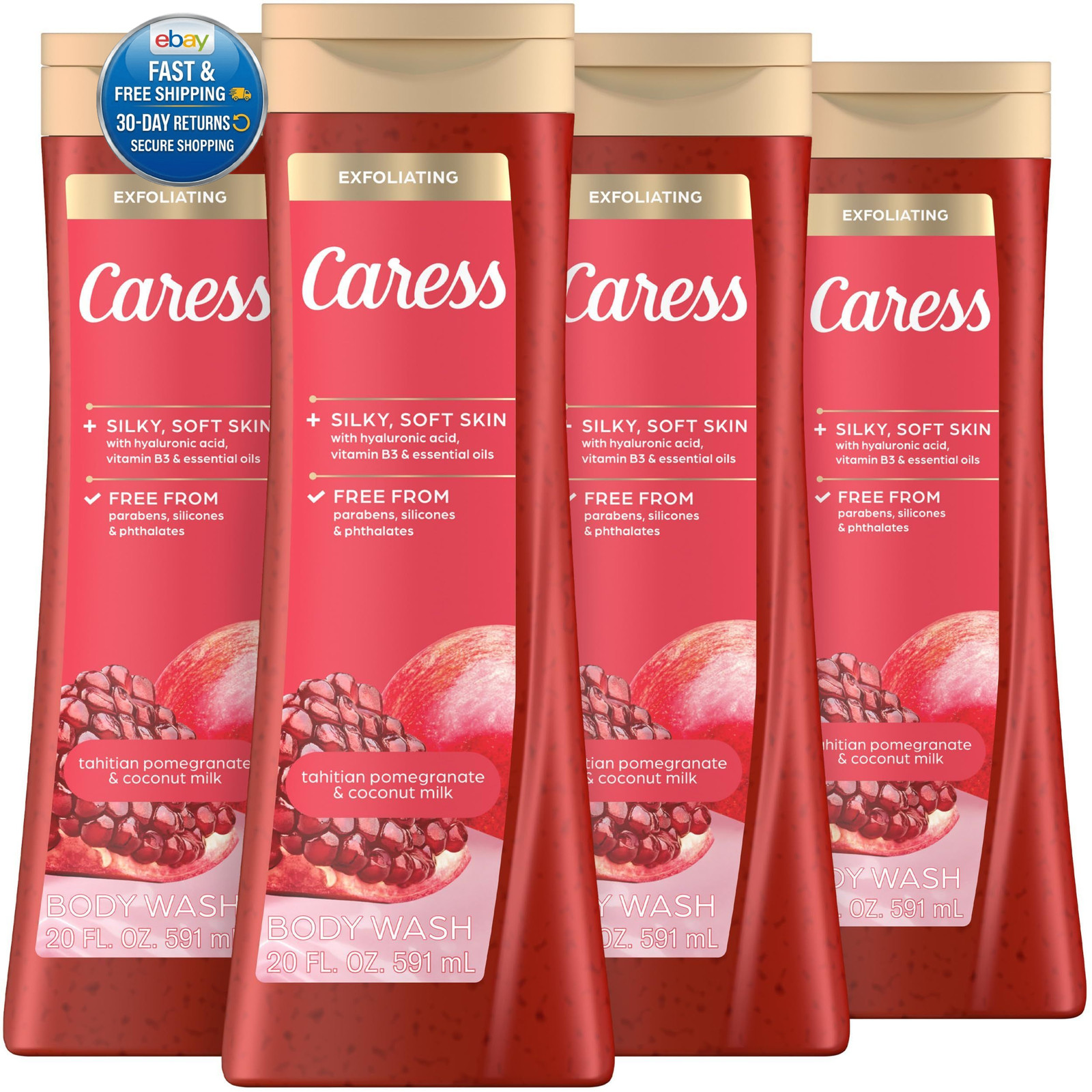Tahitian Pomegranate & Coconut Milk Exfoliating 20 Fl Oz (Pack of 4)