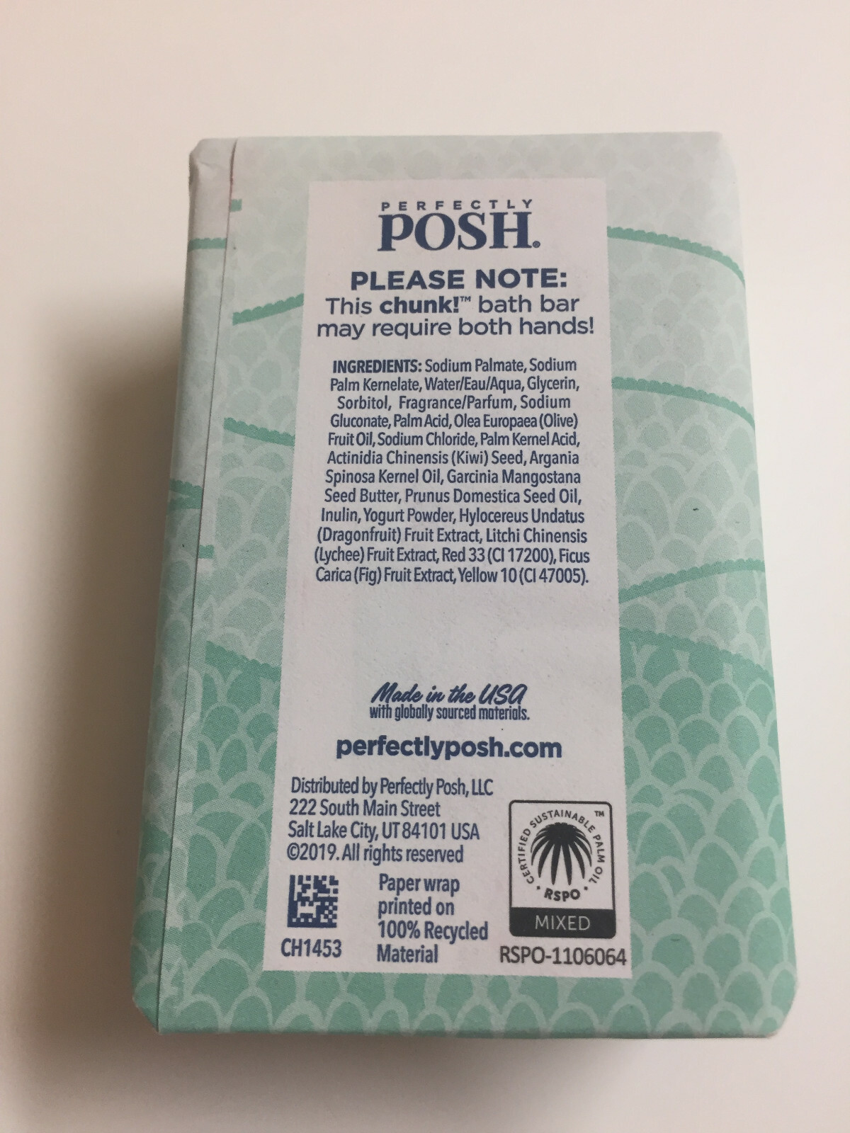 Perfectly Posh ~ Pink Kimono Slaying Dragon Fruit Bath Chunk ~ 7 oz ~ Retired