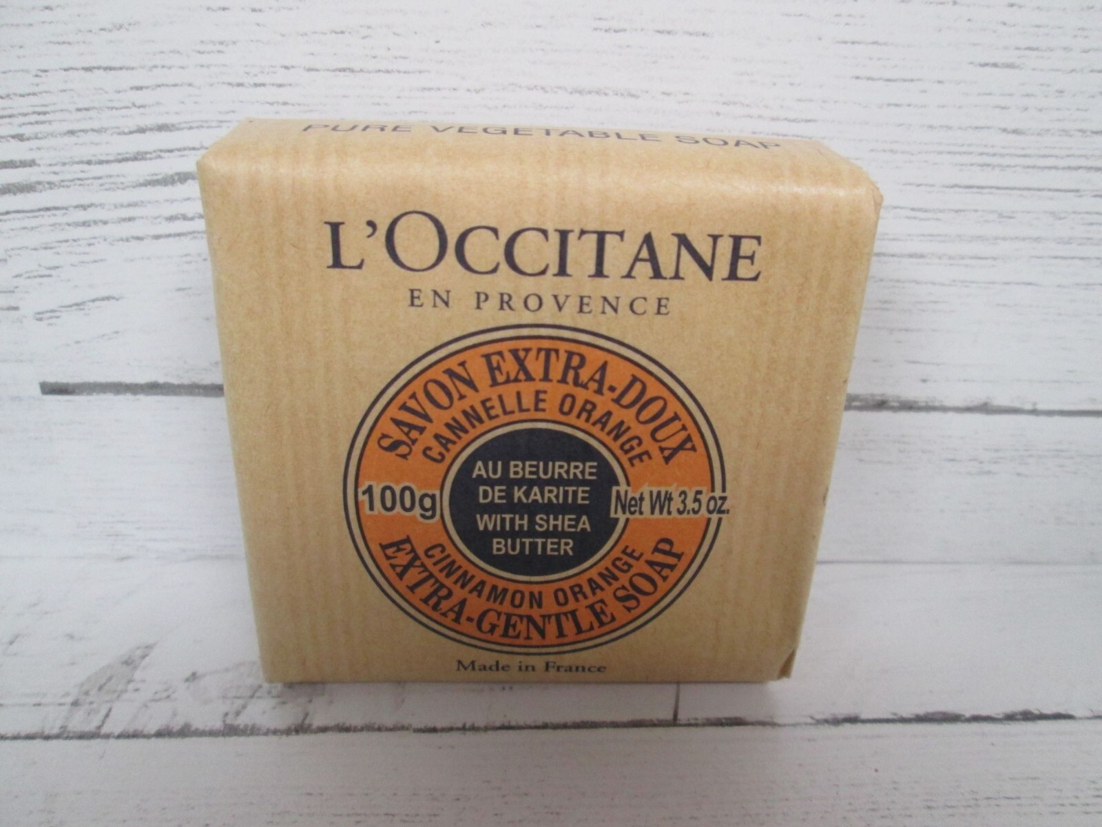 L’occitane Cinnamon Orange Extra Gentle Soap Bar 3.5 oz Square Shea Made France