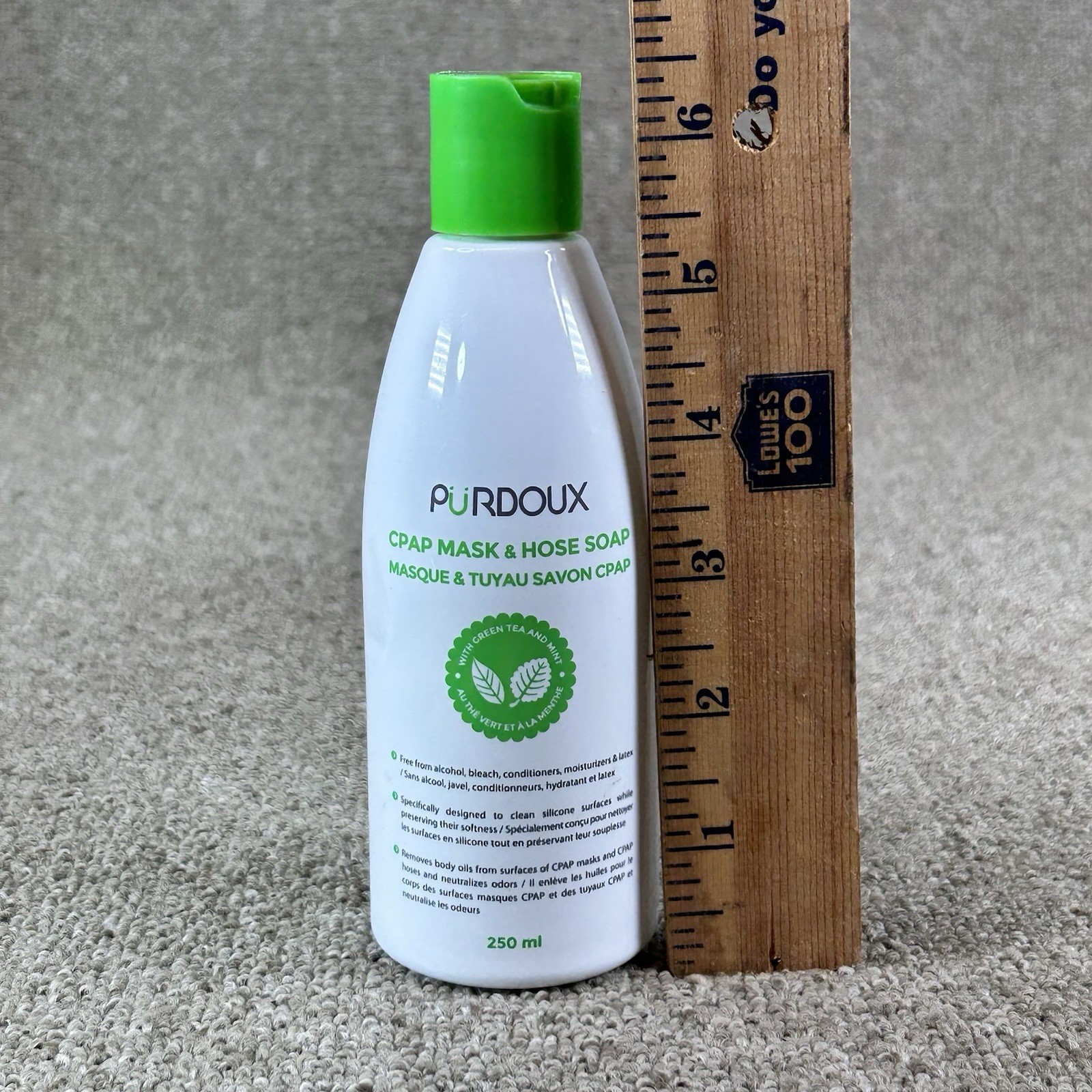 Purdoux CPAP Mask & Hose Soap – Green Tea & Mint 250mL