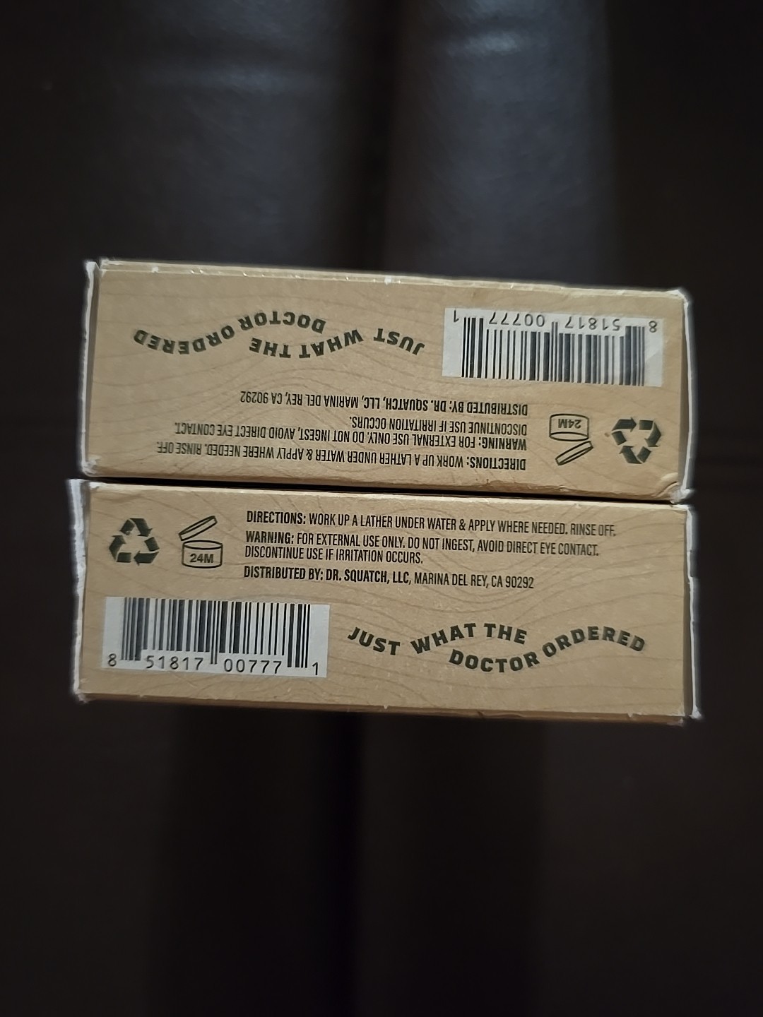 2 DR. SQUATCH MEN’S NATURAL SOAP WOOD BARREL BOURBON 5 OZ BAR NEW (J52)