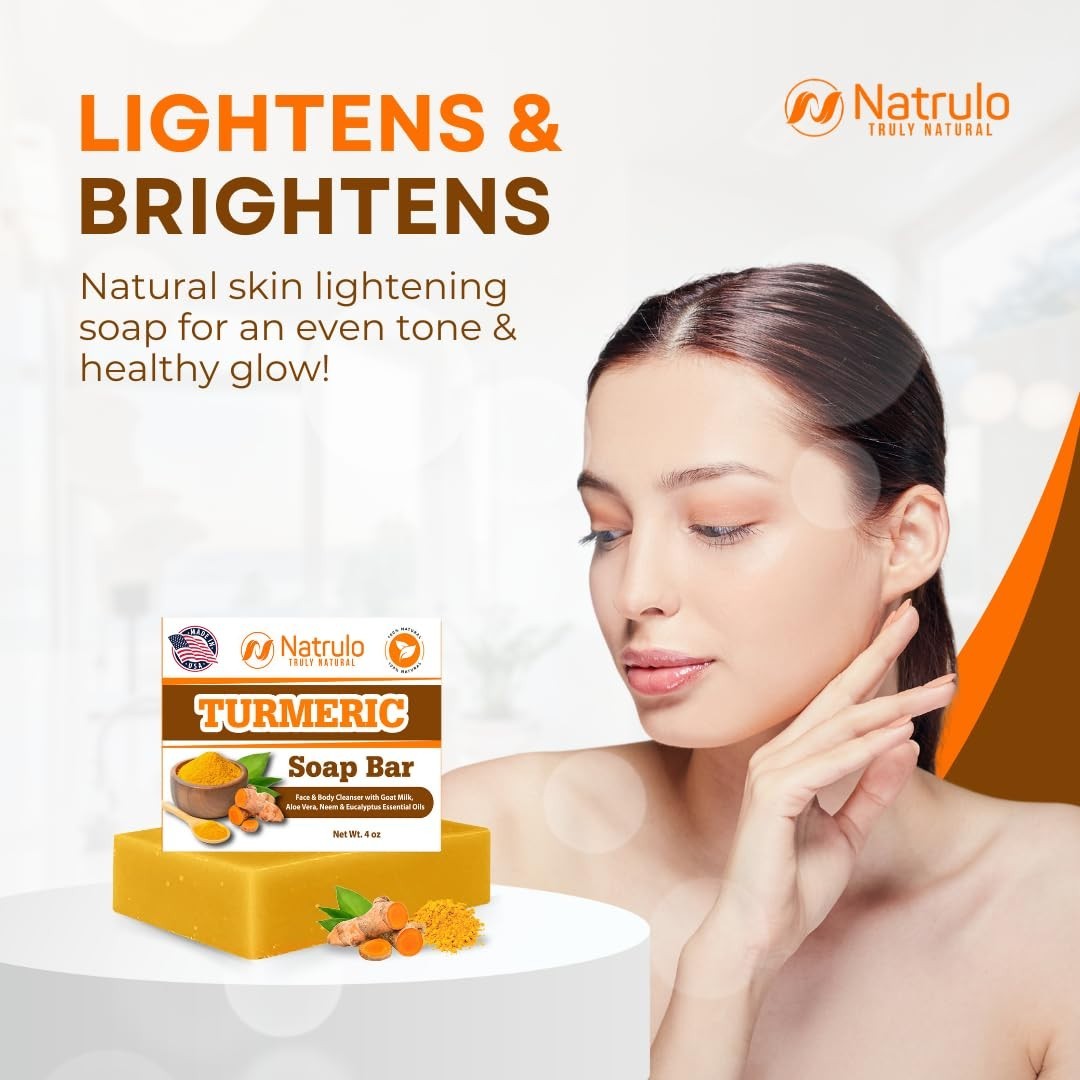 Turmeric Soap Bar for Face & Body – Natural Turmeric Skin Brightening Soap for D