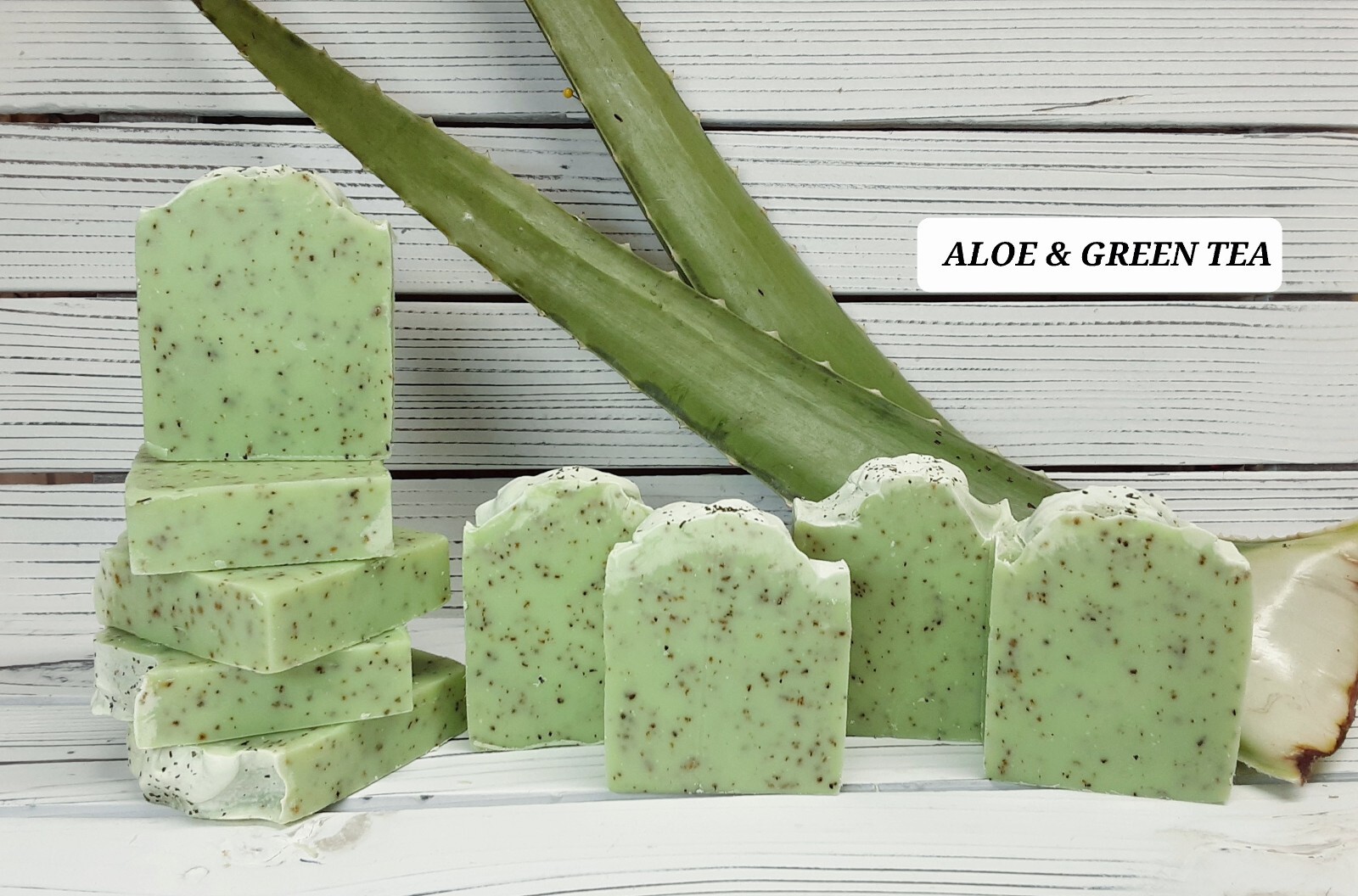 ALOE & GREEN SOAP coldprocessed calming soap bars.Handmade soap.