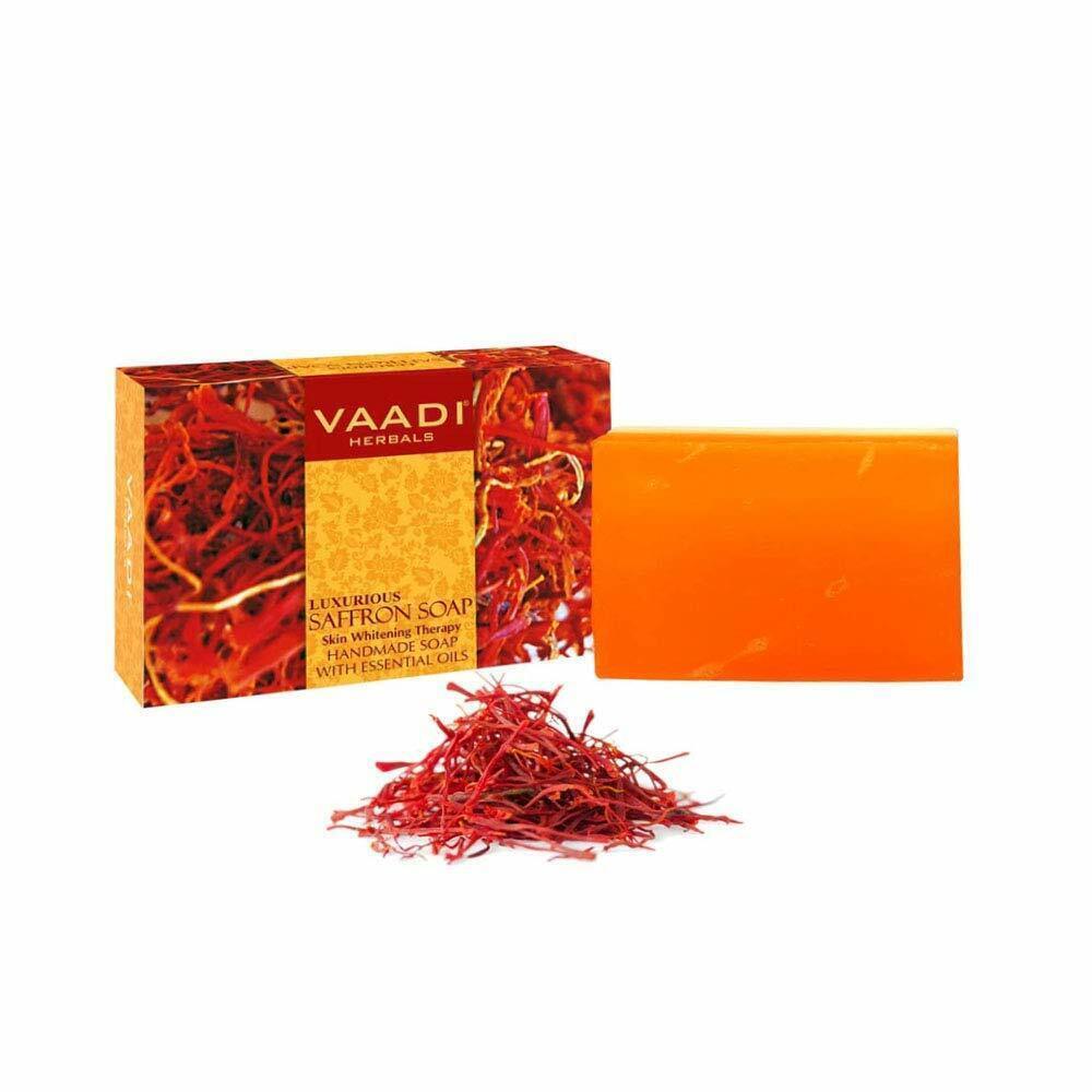 3 x Vaadi Herbals Value Luxurious Saffron Skin Whitening Therapy Soap, 75g