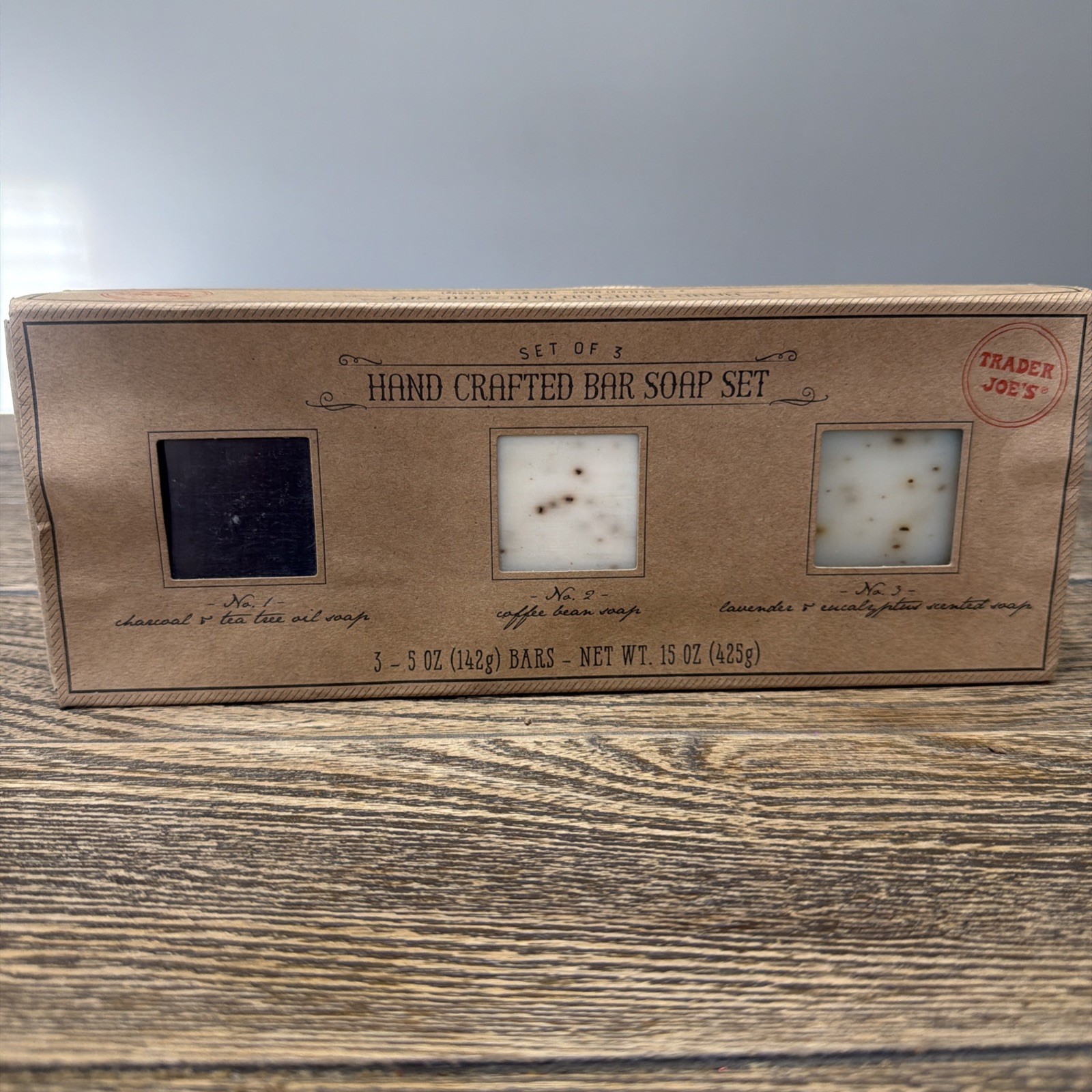 Trader Joe’s Hand Crafted Bar Soap Set of 3 Charcoal Coffee Bean Lavender RARE