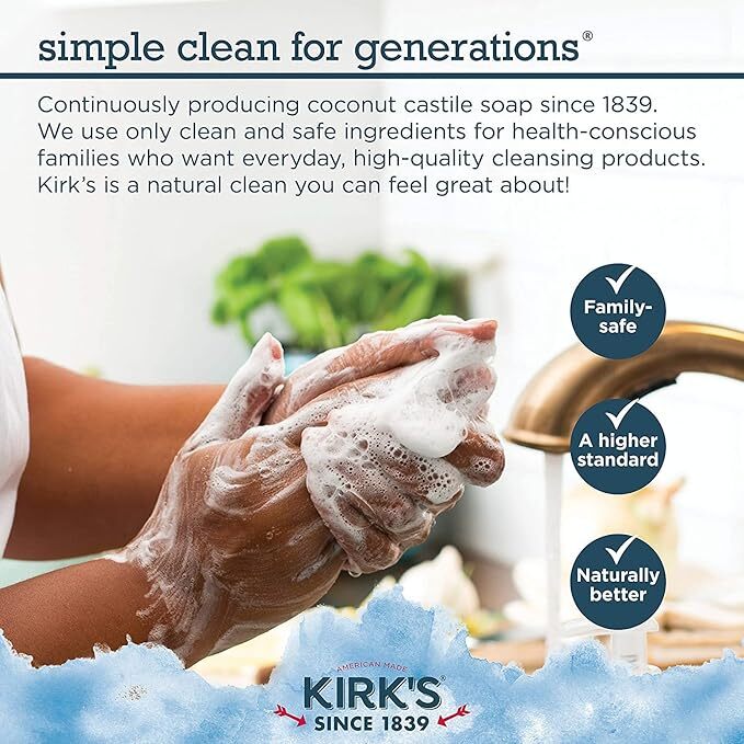 Kirk’s Original Coco Castile Soap Fragrance Free 4 oz pack of 24