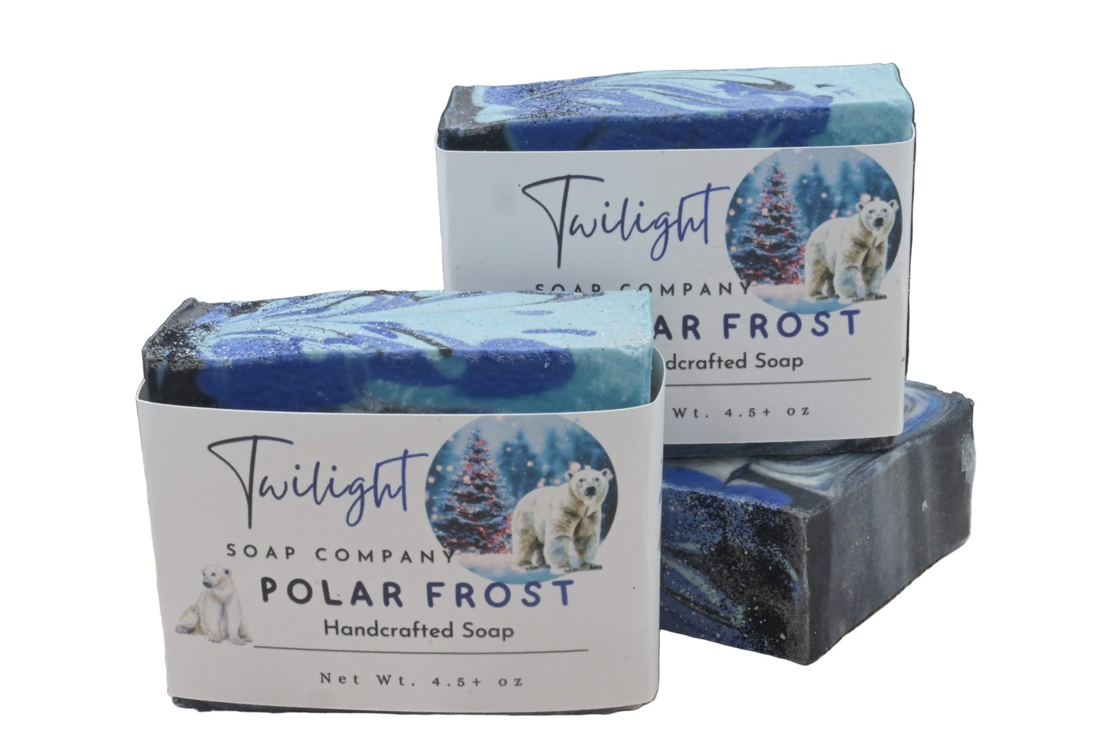 Polar Frost Winter Soap – Aloe Vera, Shea Butter, Charcoal, Artisan Blue & Black