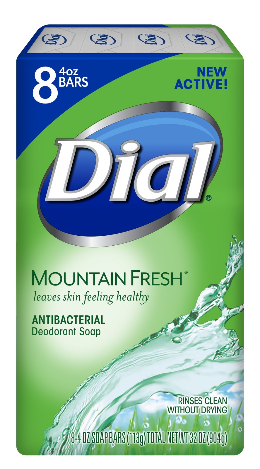 Dial Antibacterial Bar Soap, Refresh & Renew, Mountain Fresh, 4 Oz, 8
