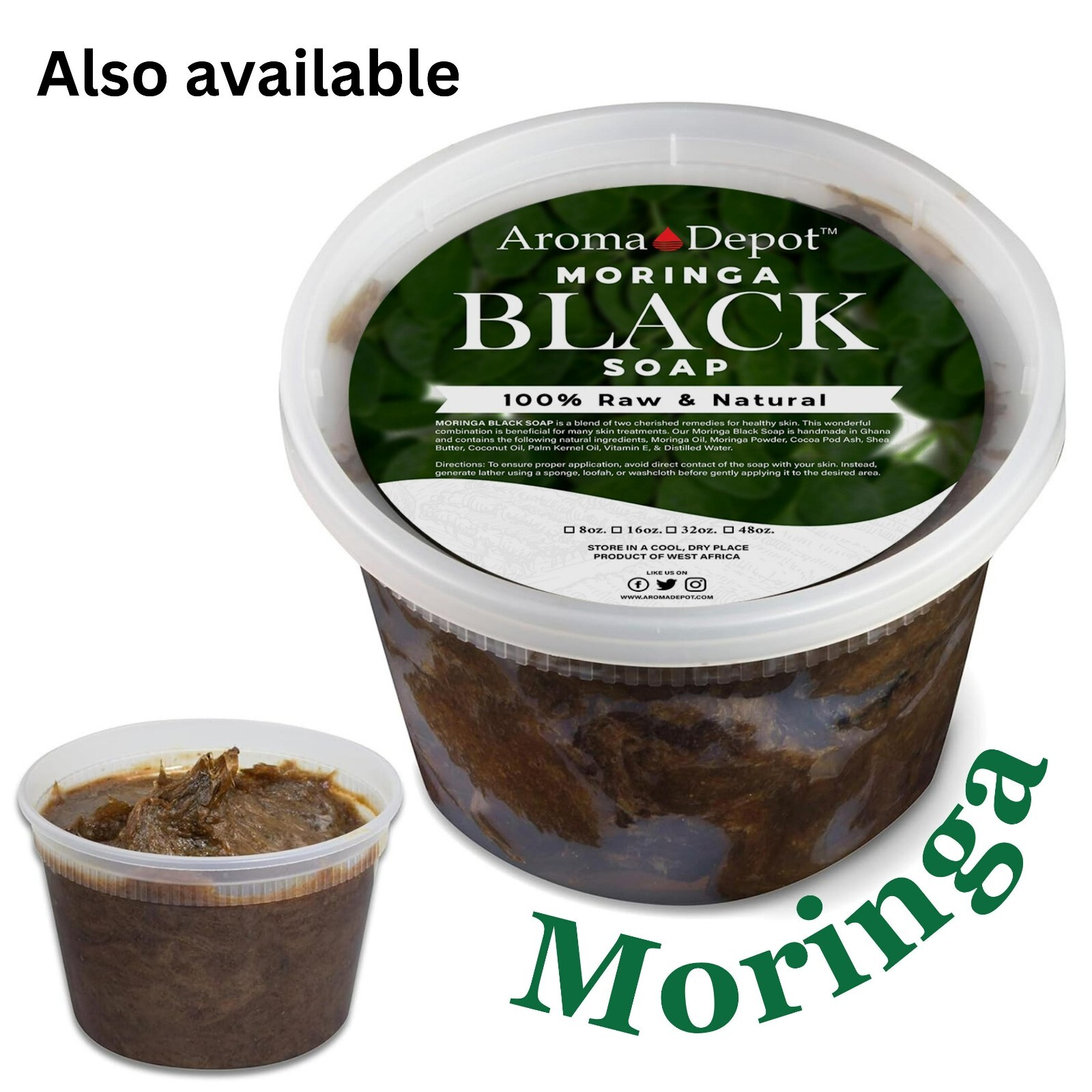 African Black Soap PASTE 3½ lbs. JAR made with Shea Butter 100% Pure Face Wash