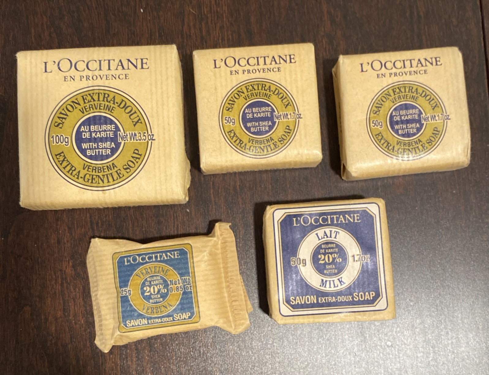 Mixed Lot of 5 L’Occitane Extra-Gentle Soap Milk Shea Butter