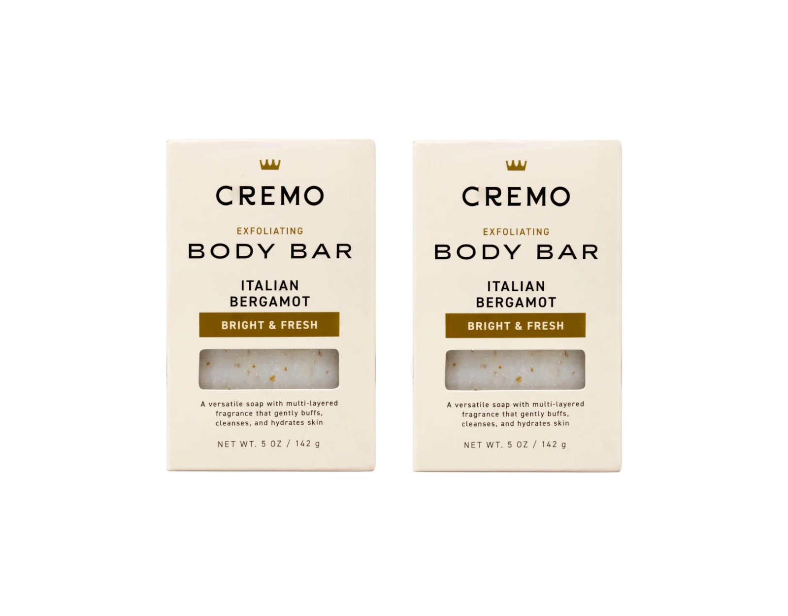 2 Pack – Exfoliating Body Bar for Men, Italian Bergamot Scent, Multi-Layered Fr