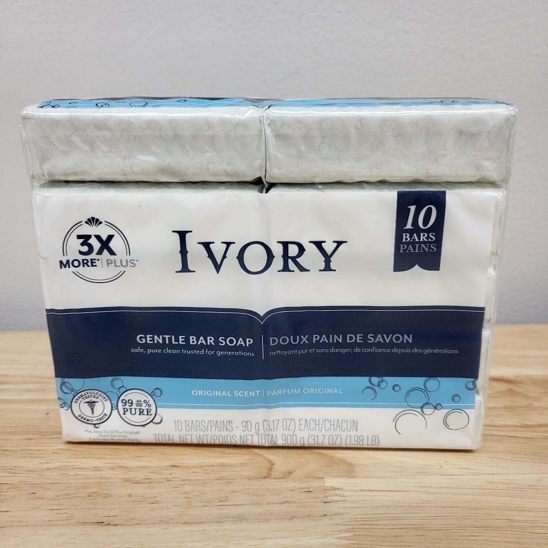 Ivory Gentle Bar Soap Original Scent 10 Bars 3.17oz/90g each