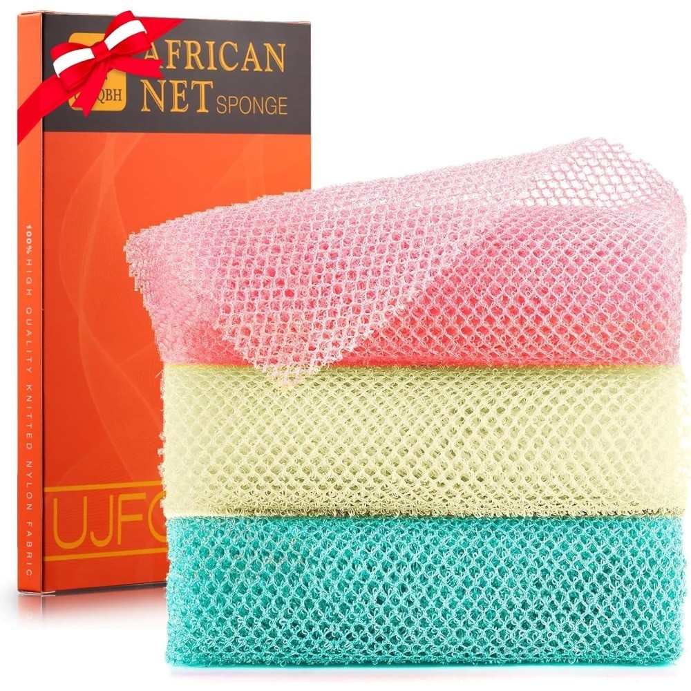 African Exfoliating Net Sponge Long Bath Shower Body Scrubber Back Scrub Skin