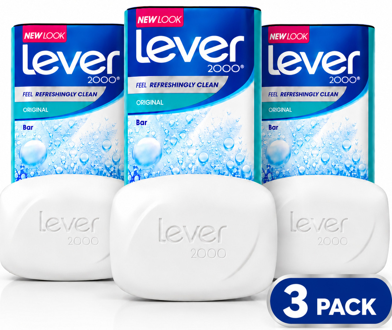 Lever 2000 Original Bar Soap 3 Pack 3.75 oz Each Fresh Clean Bath Soap