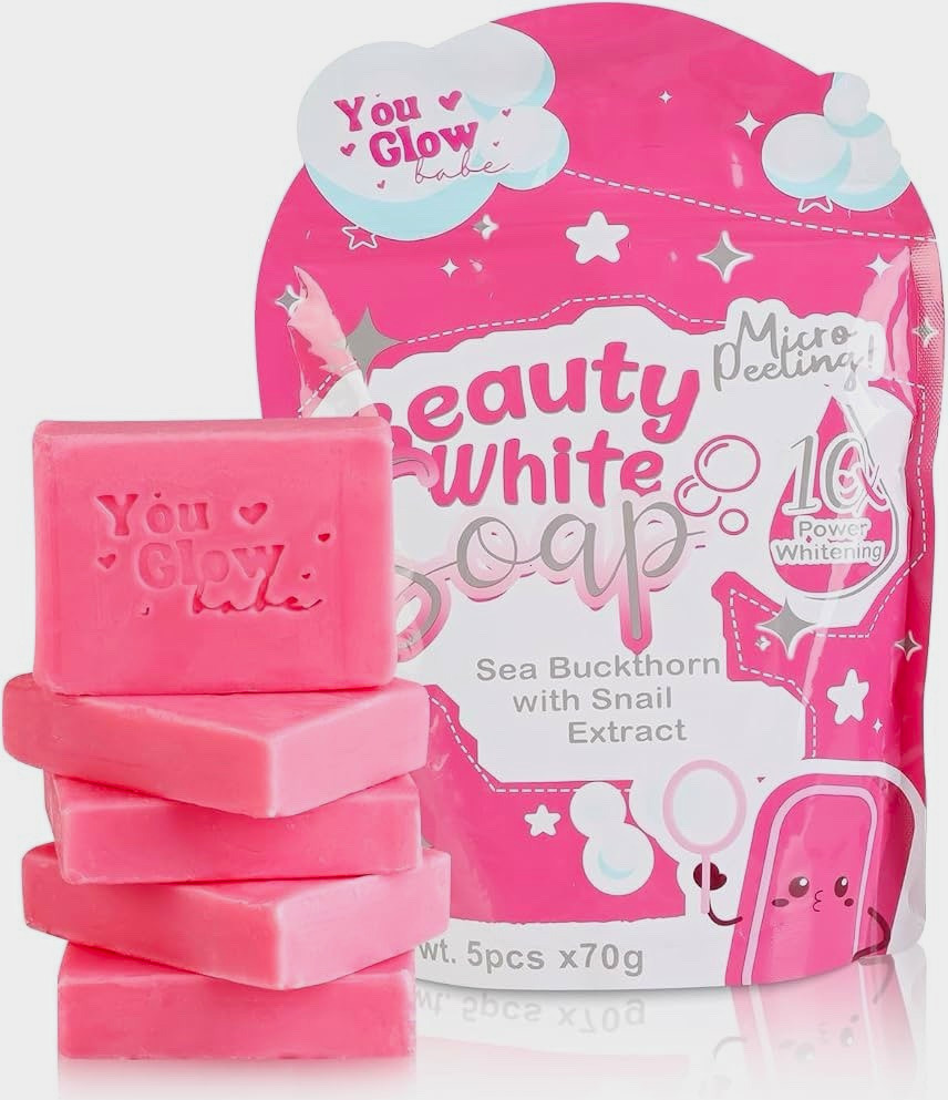 You Glow Babe Beauty White Whitening Soap Sea Buckthorn + Snail Extract 5x70g